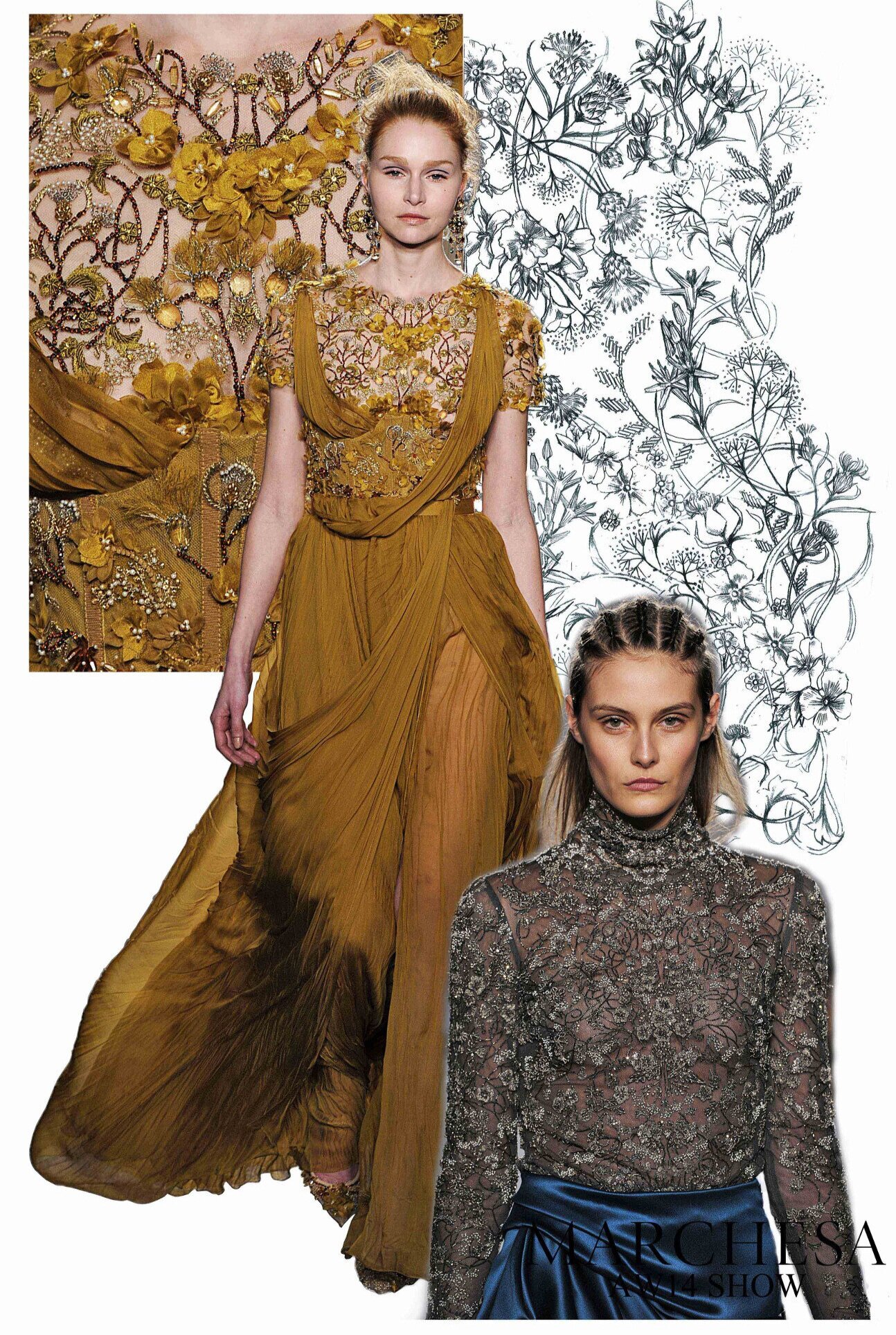 The same artwork is repeated using different techniques and scales to create two different looks.