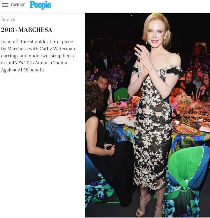 Nicole Kidman in fully embroidered off the shoulder Marchesa midi cocktail- Cannes 2013