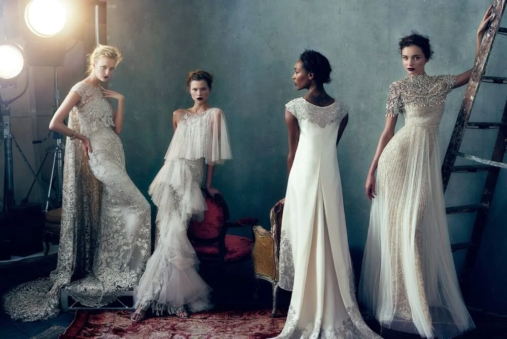 Beaded Marchesa gowns of various styles in  US Vogue 2013 feature