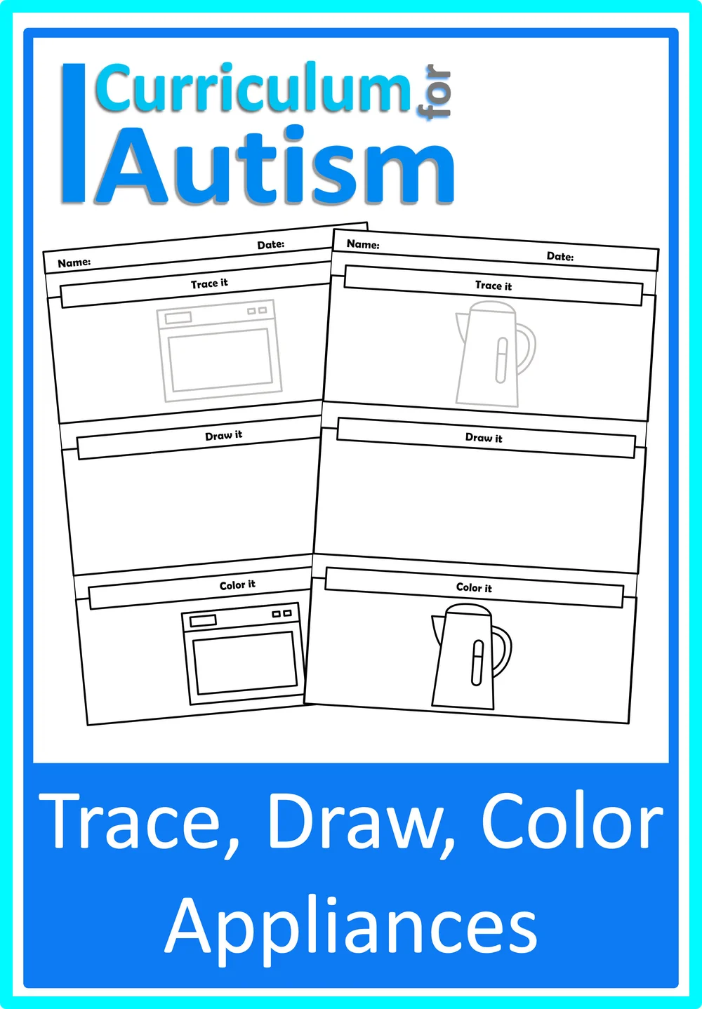 Drawing Simple 2D Shapes Worksheets Autism Special Education Fine Motor ...