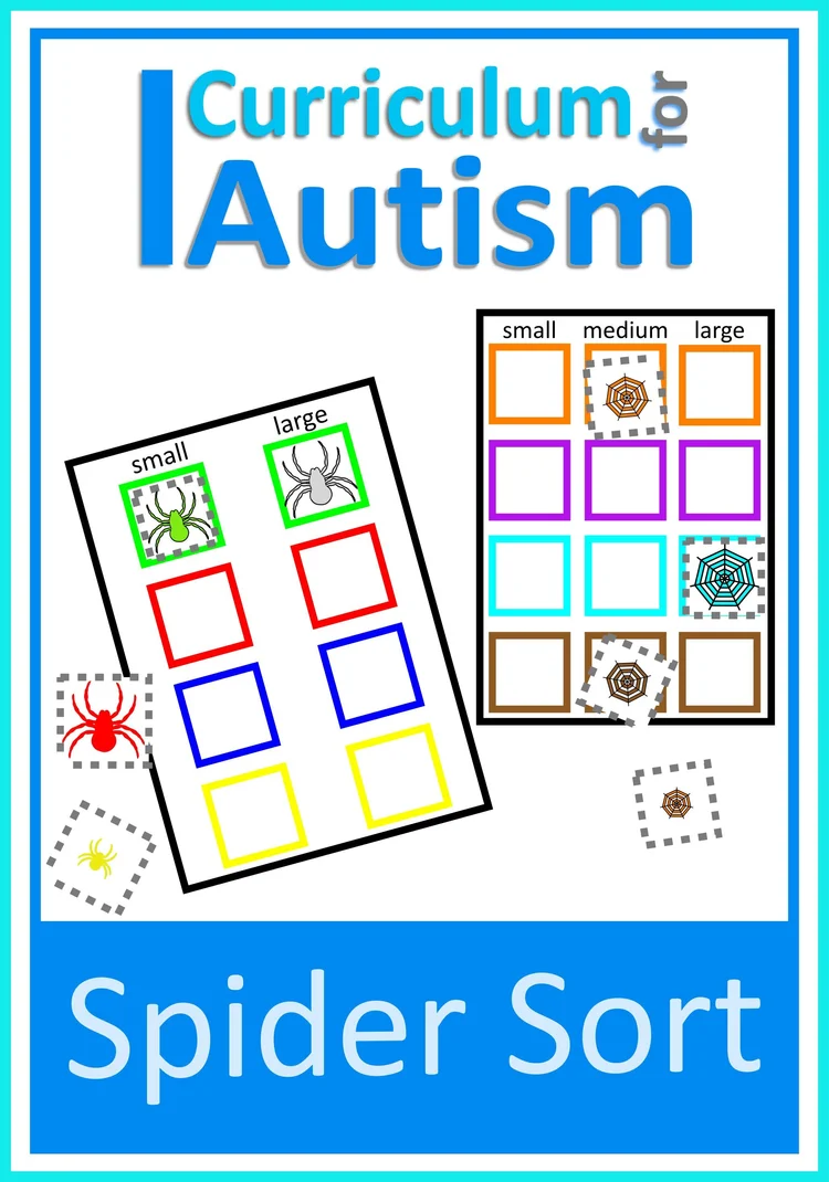 Spider Sort Winter Theme Picture Sorting Activity Autism Special Education Speech ...