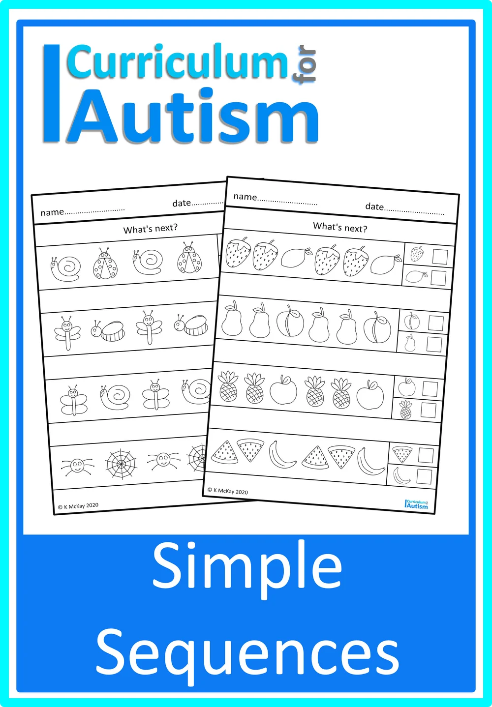 Sequences Patterns Activity Autism Special Education — Curriculum For ...