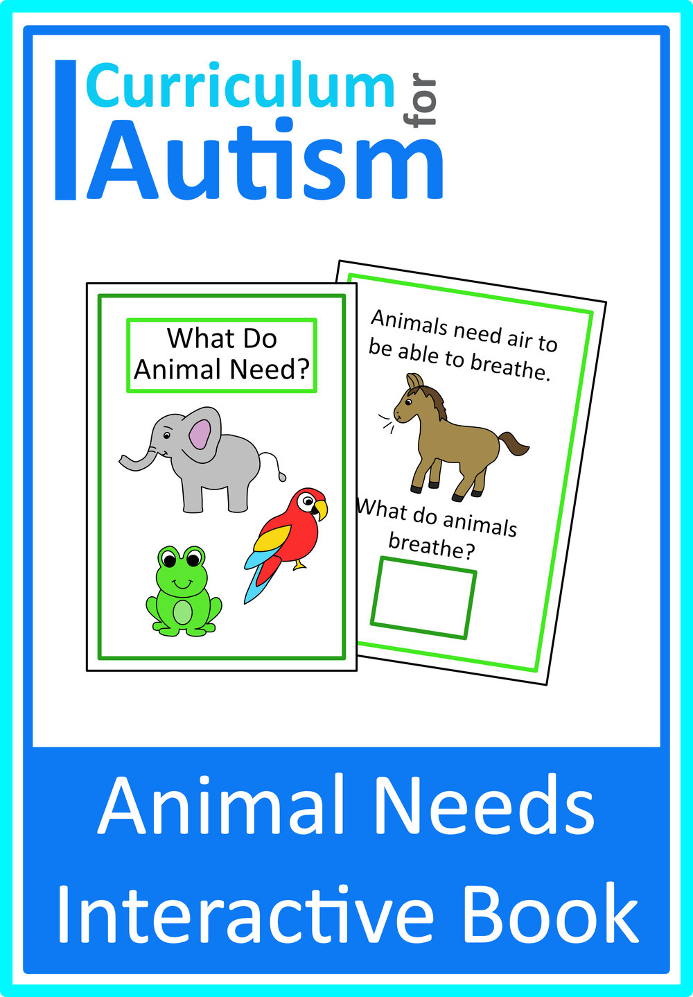 Animal Needs Interactive Book Autism Special Education Classroom Homeschool  Science Lessons — Curriculum For Autism