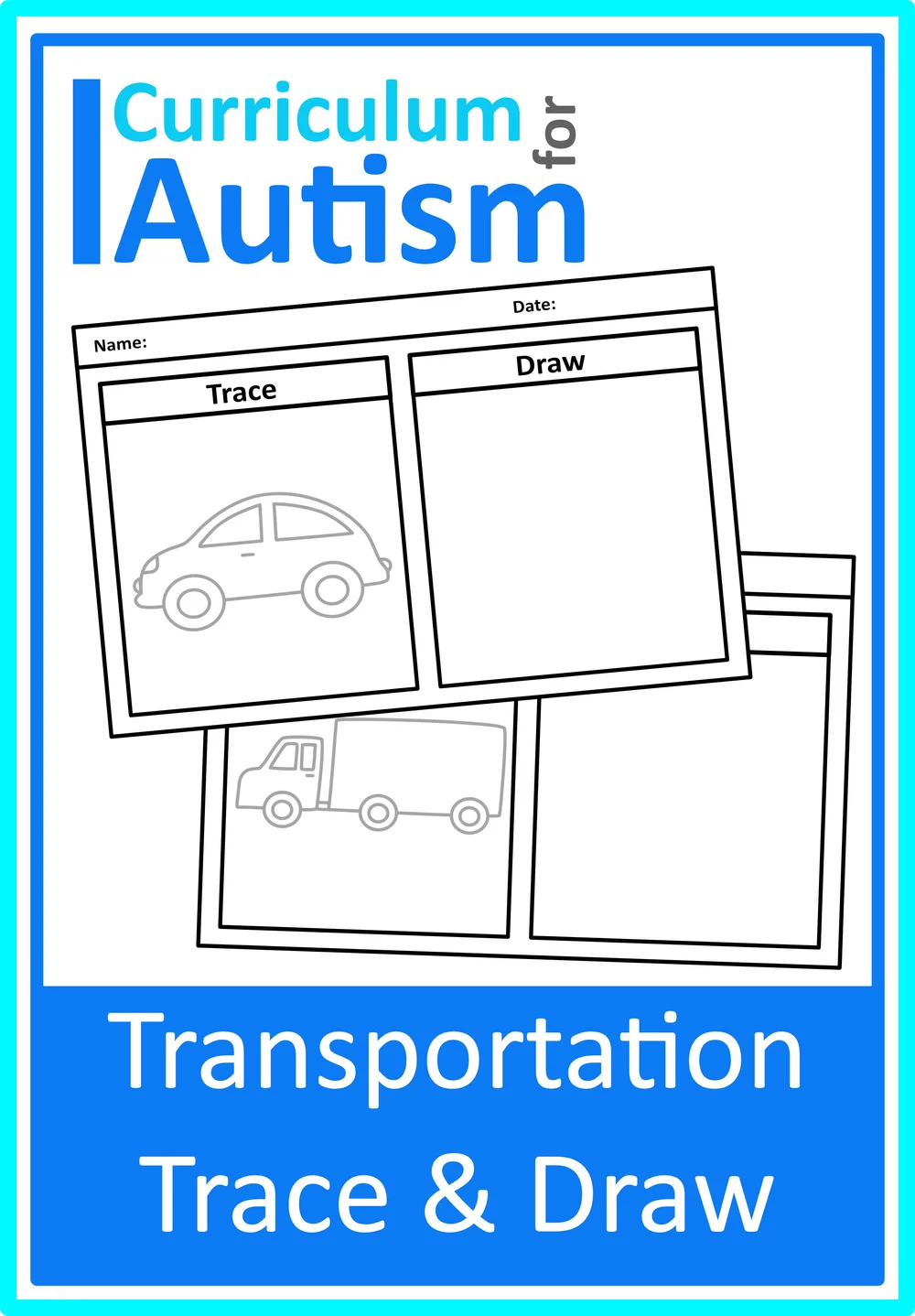 Tracing Drawing & Scissor Skills Worksheets Autism Special Education ...