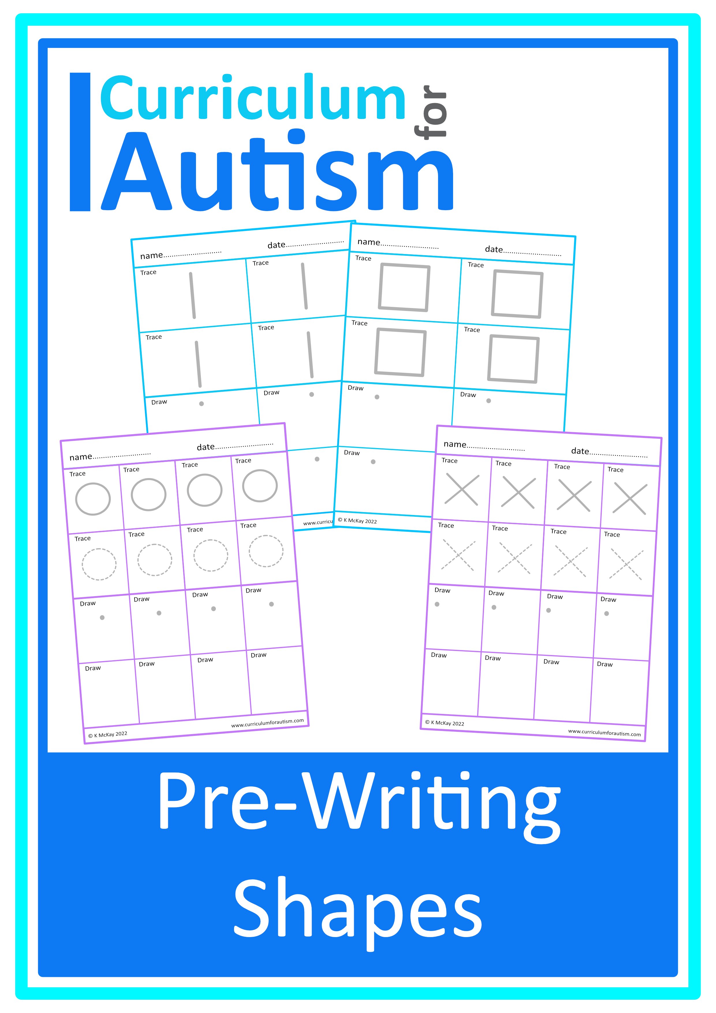 Drawing Simple 2D Shapes Worksheets Autism Special Education Fine Motor ...