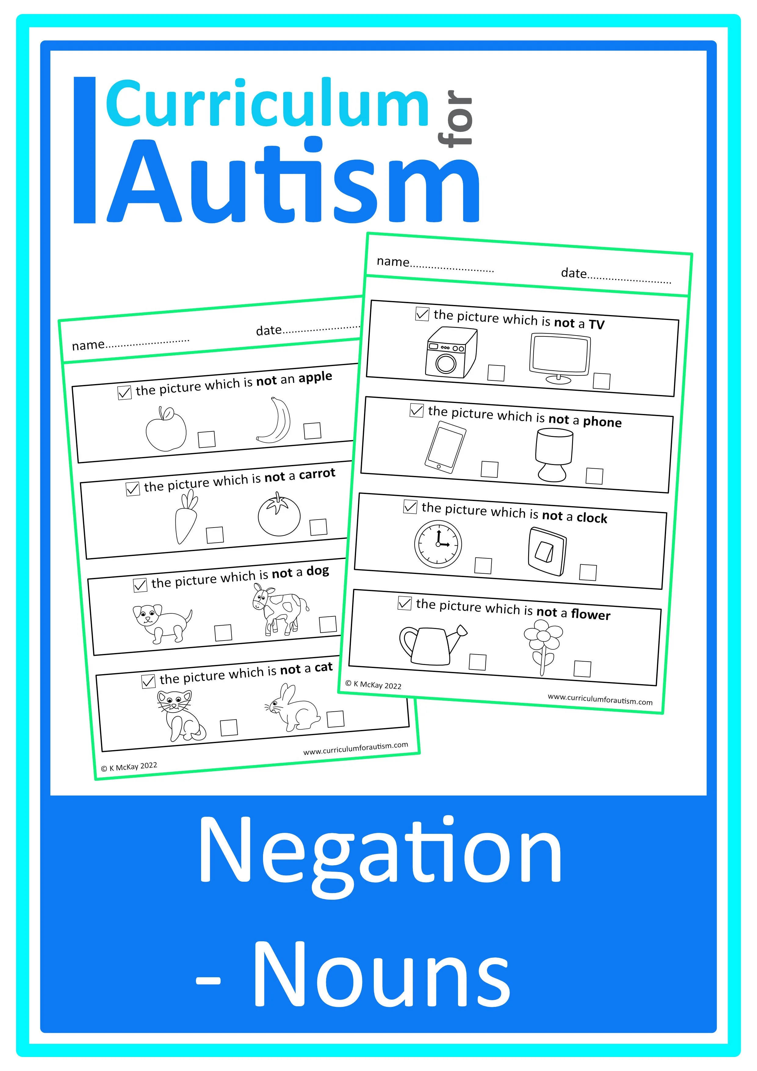 Speech Therapy Negation Activities