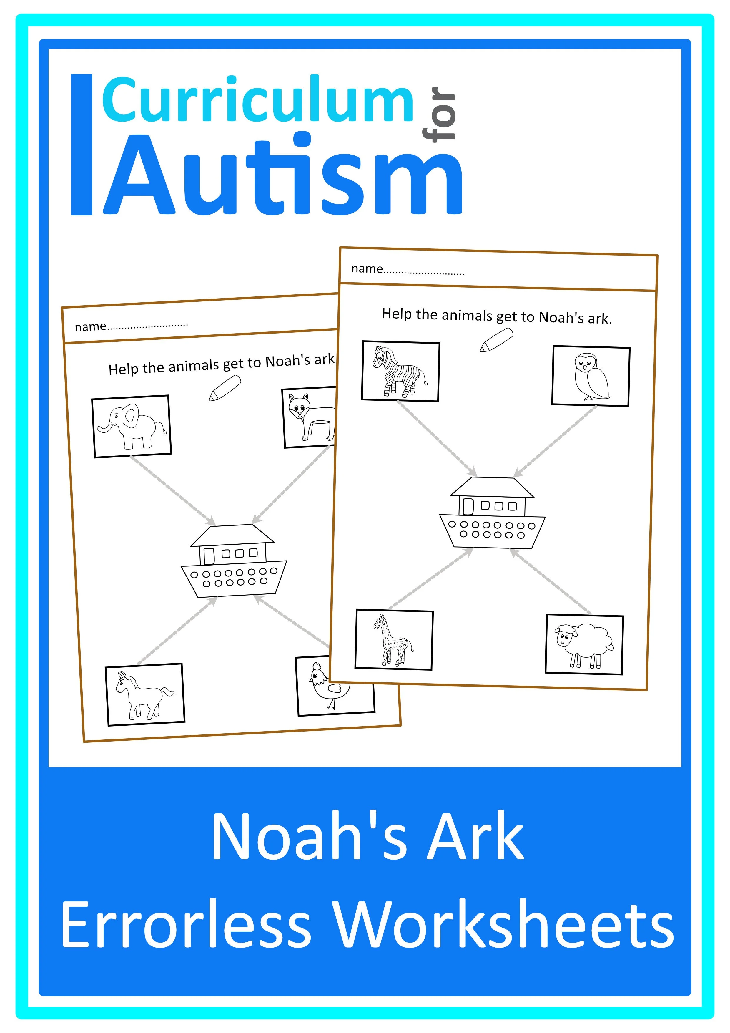 Noah s Ark Errorless Matching Worksheets Autism Sunday School Kids Noah s Ark Errorless Matching Worksheets Autism Sunday School Kids