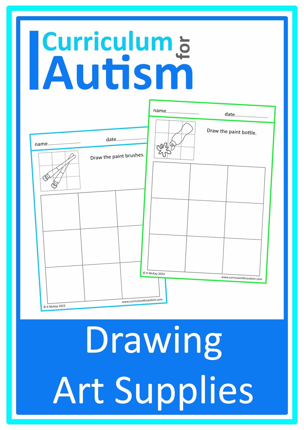 Grid Method Drawing Art Supplies Autism Special Education Inclusion Class  OT Homeschool Lessons — Curriculum For Autism