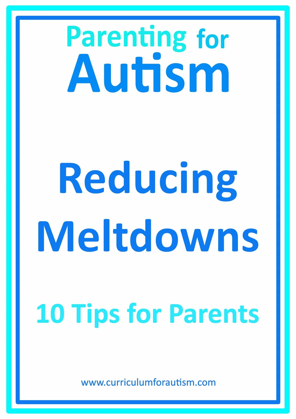Guide cover on managing meltdowns in autism