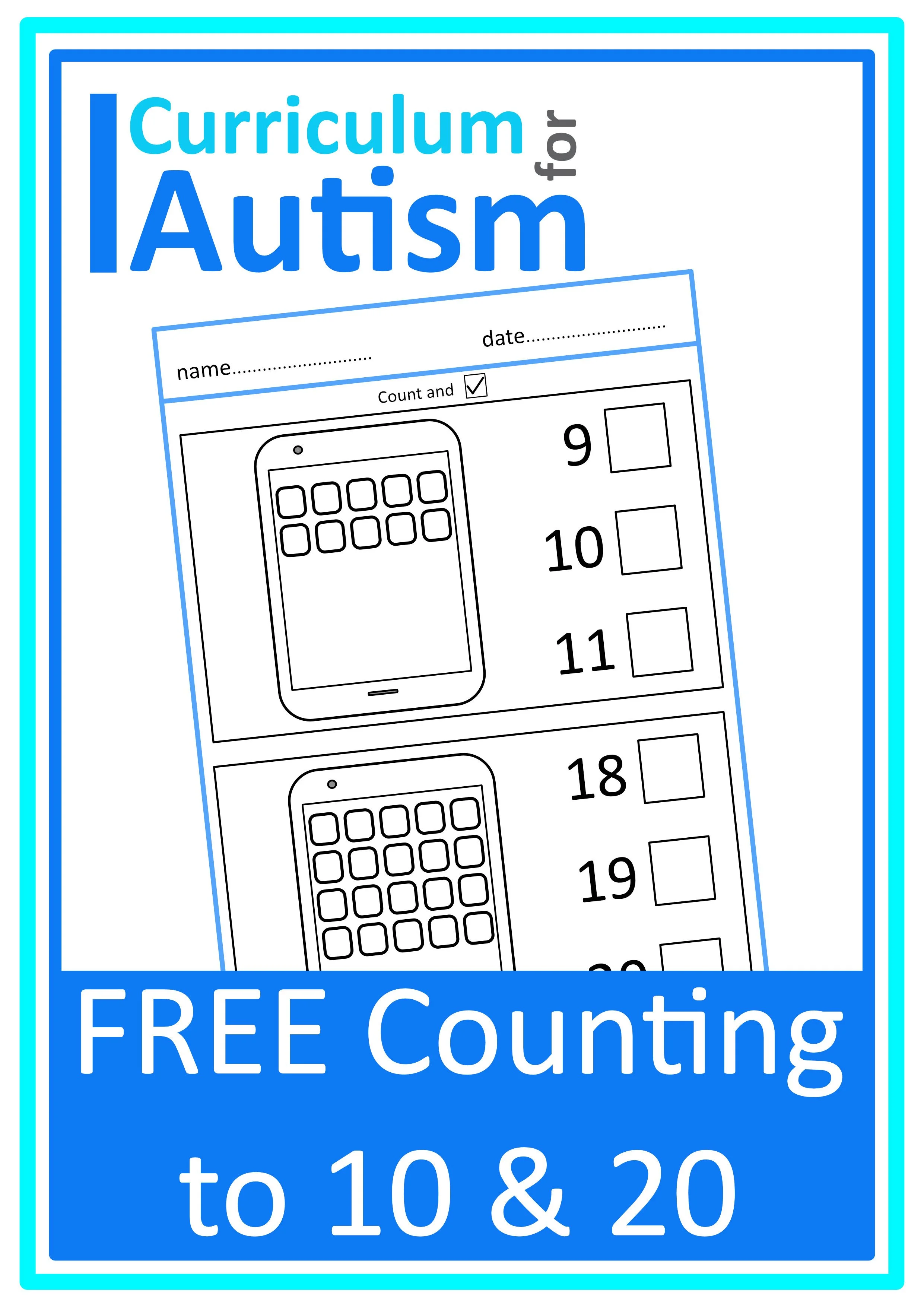 FREE Counting Worksheet - Autism Math
