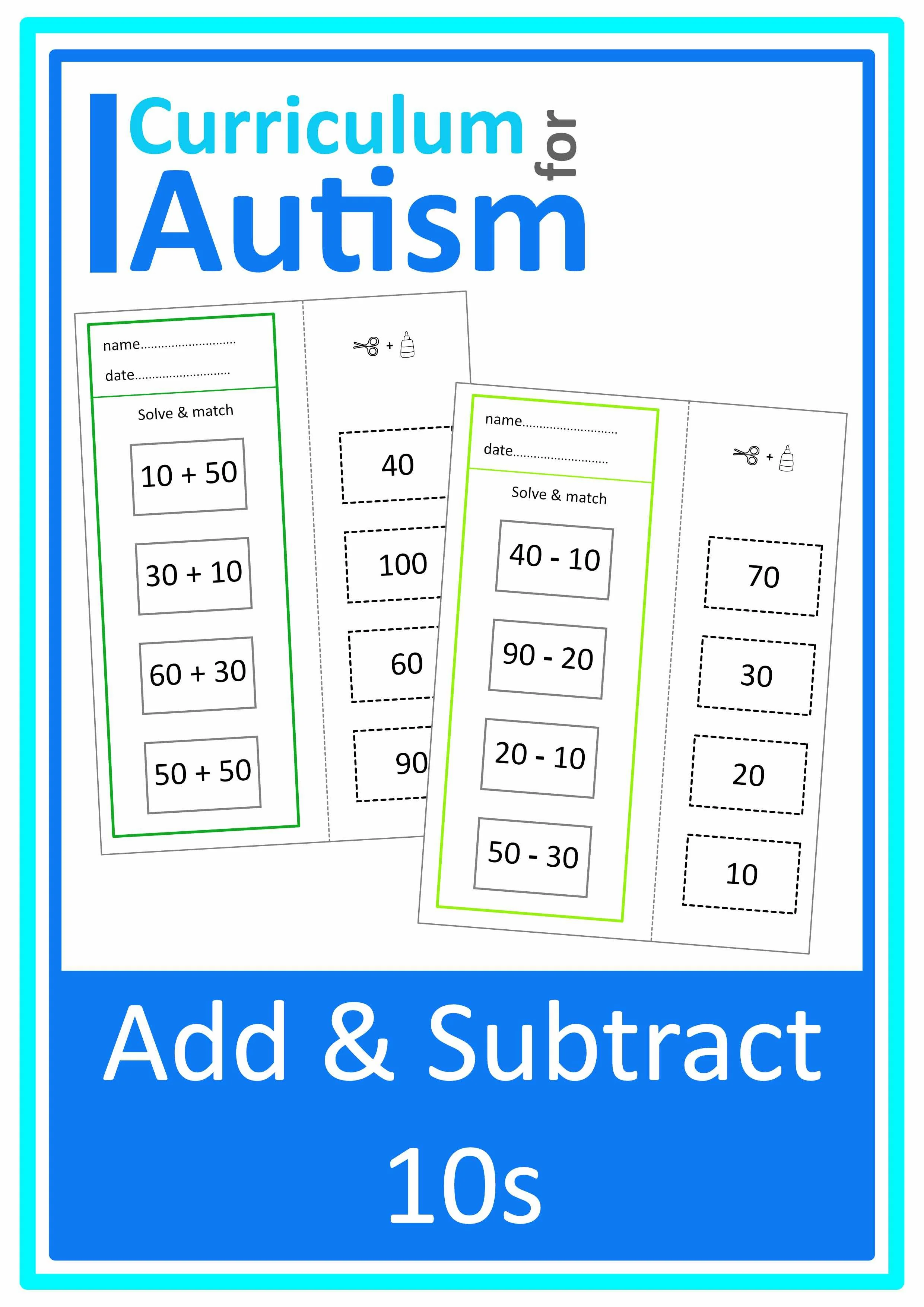 2-12 Times Table Multiplication Facts Large Print Flash Cards Autism ...