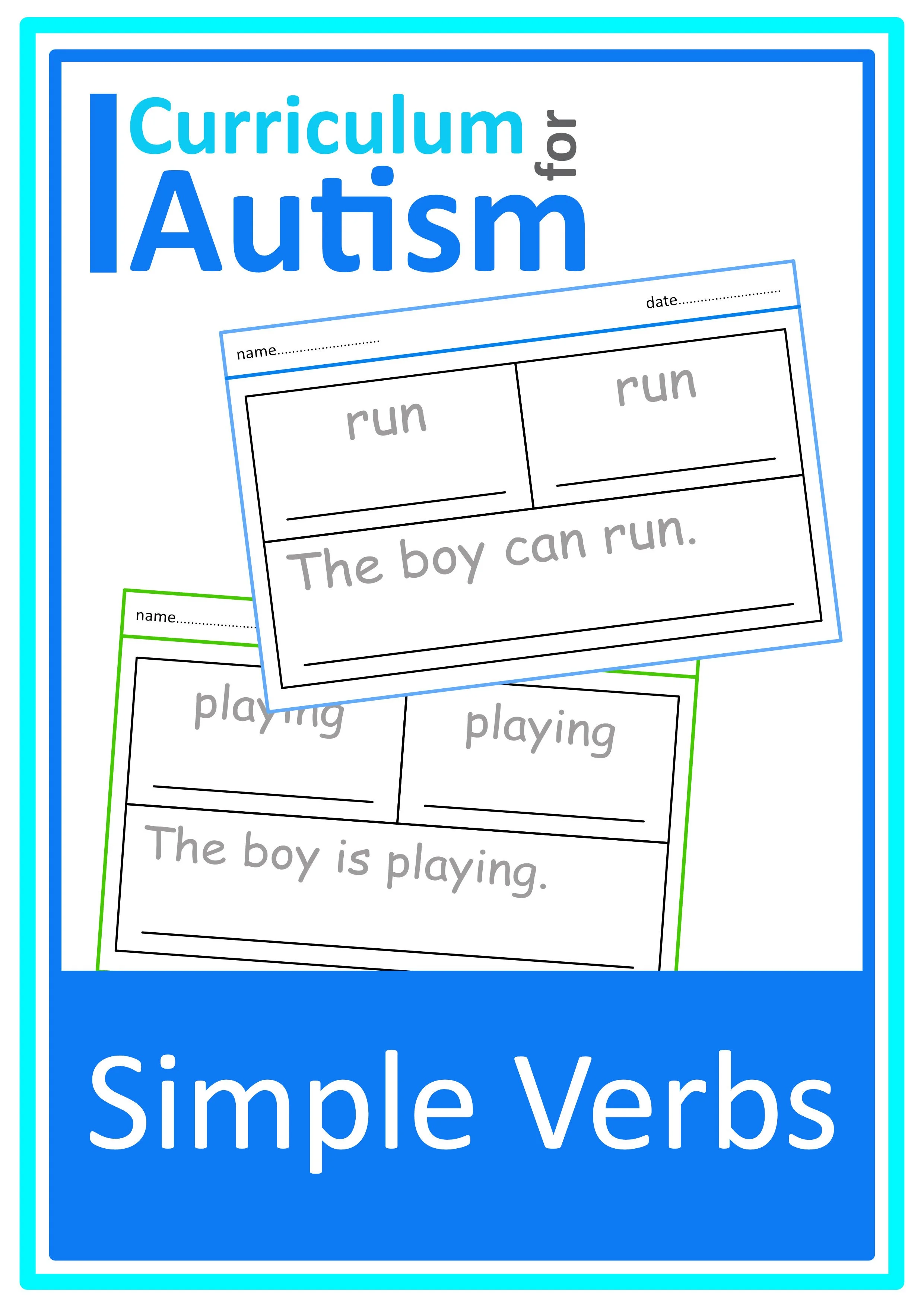 Simple Verbs Vocabulary Worksheets - Autism Language