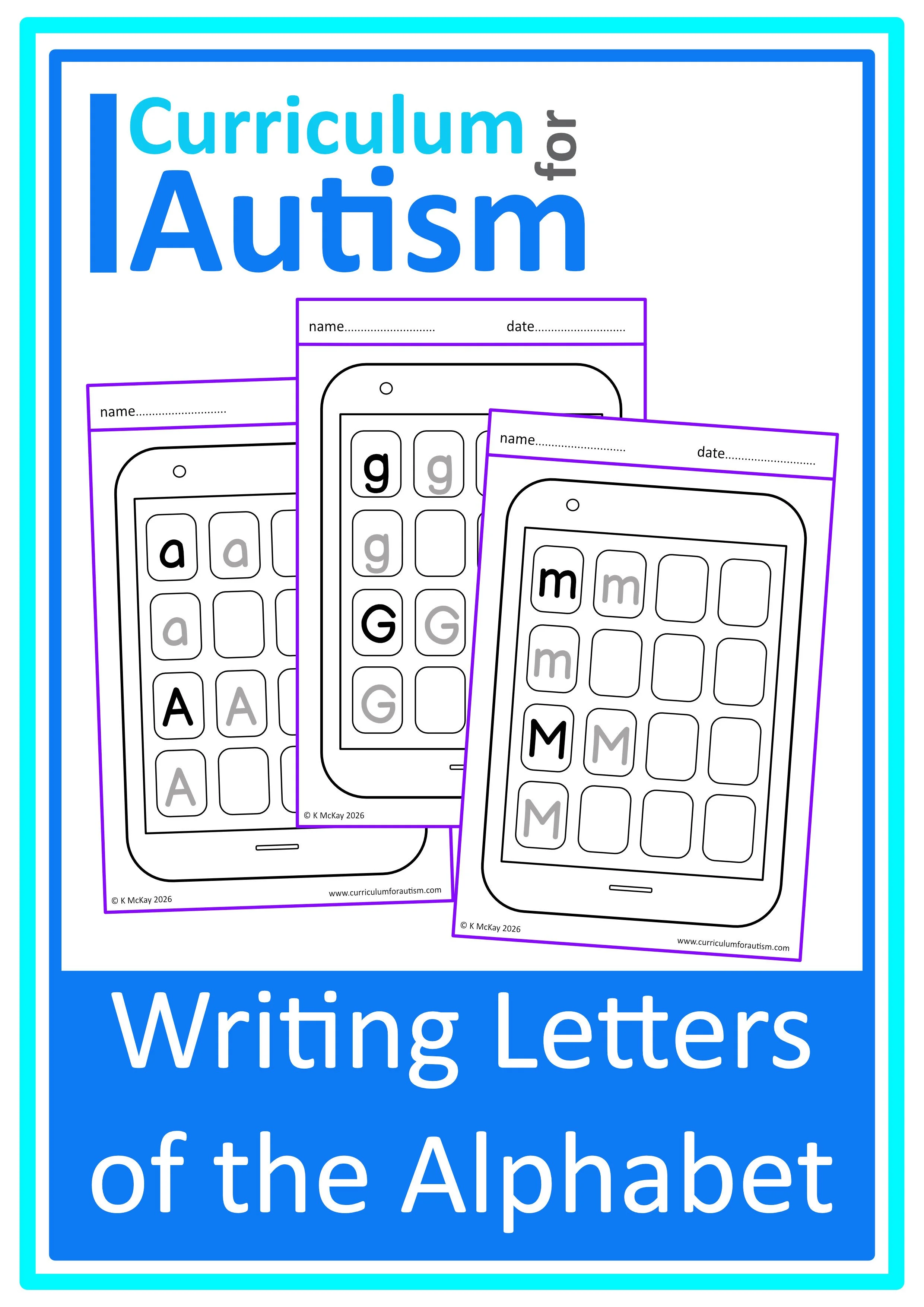 Writing Letters of the Alphabet Worksheets - Autism Literacy Skills