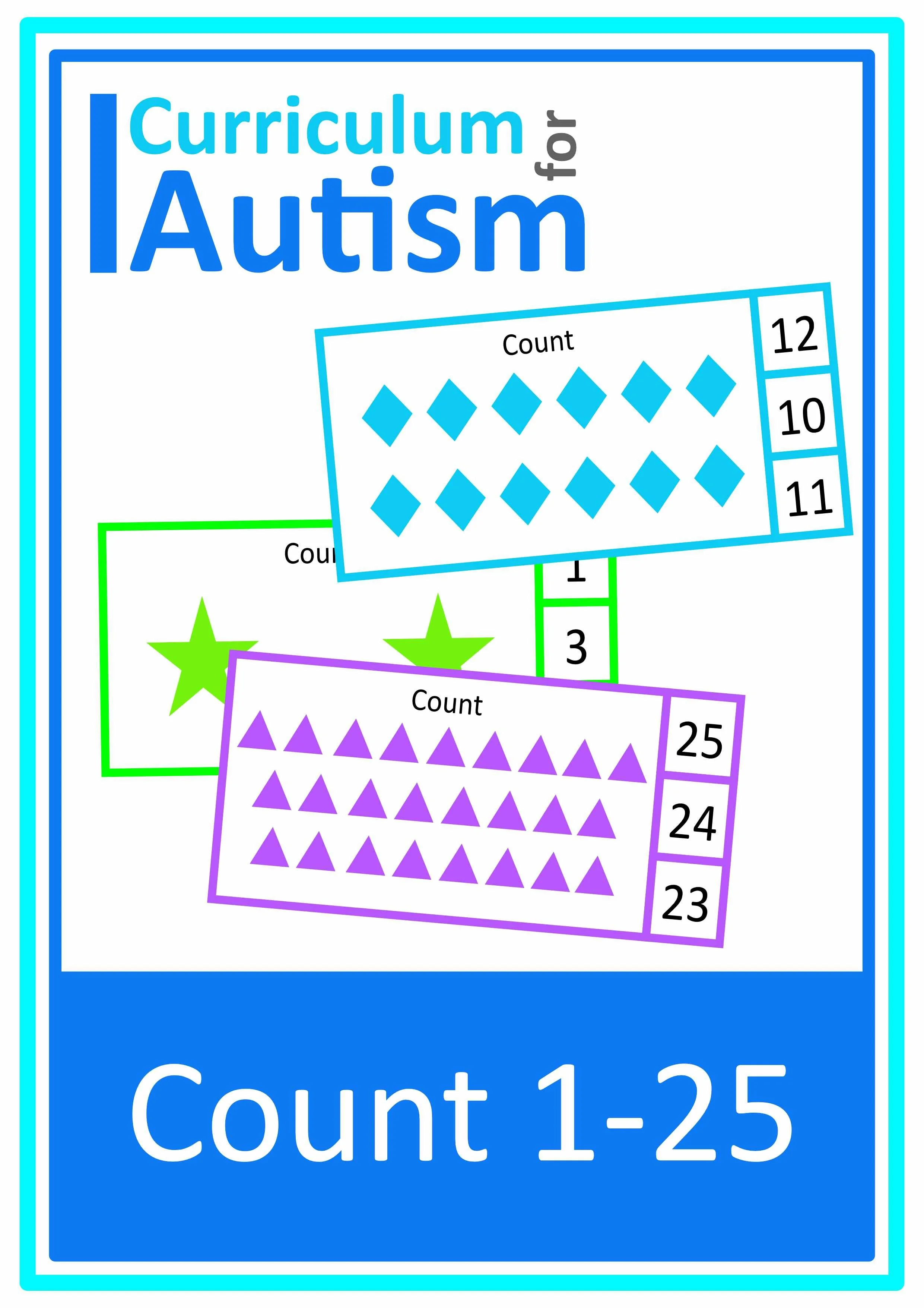 Count 1-25 Cards Autism Math