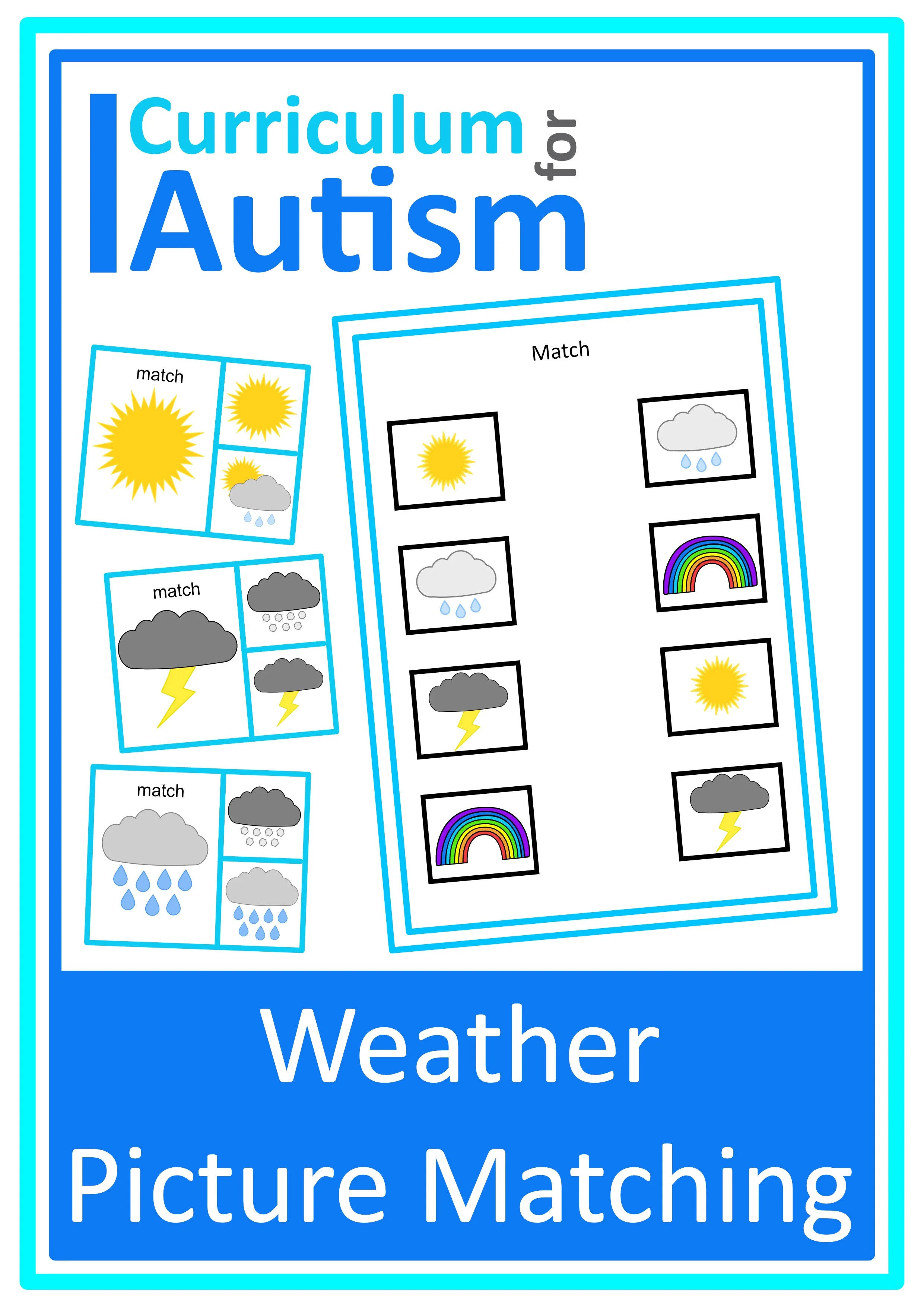 Weather Theme Identical Matching Activities - Autism Speech