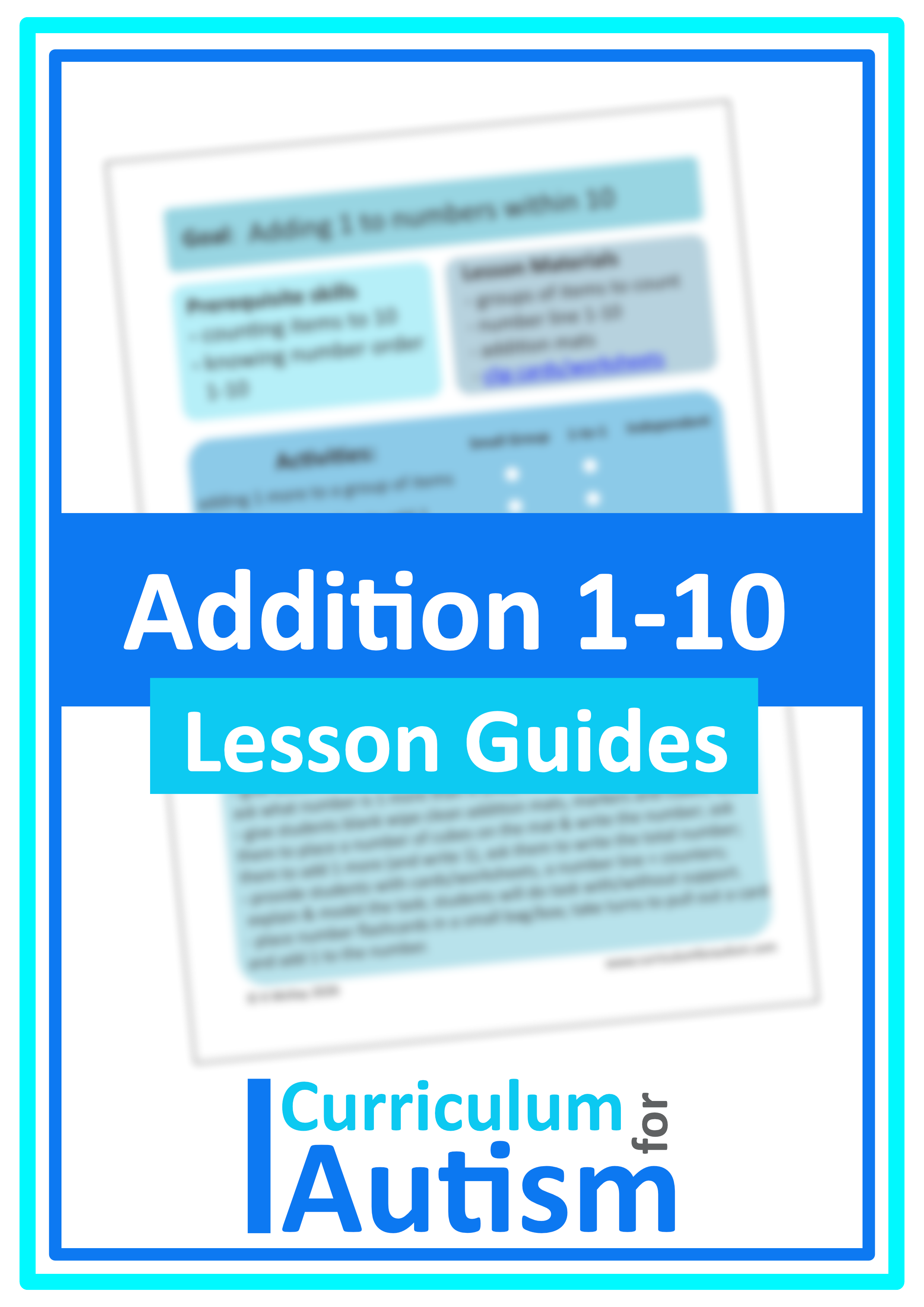Addition 1-10 Lesson Guides - Autism Math