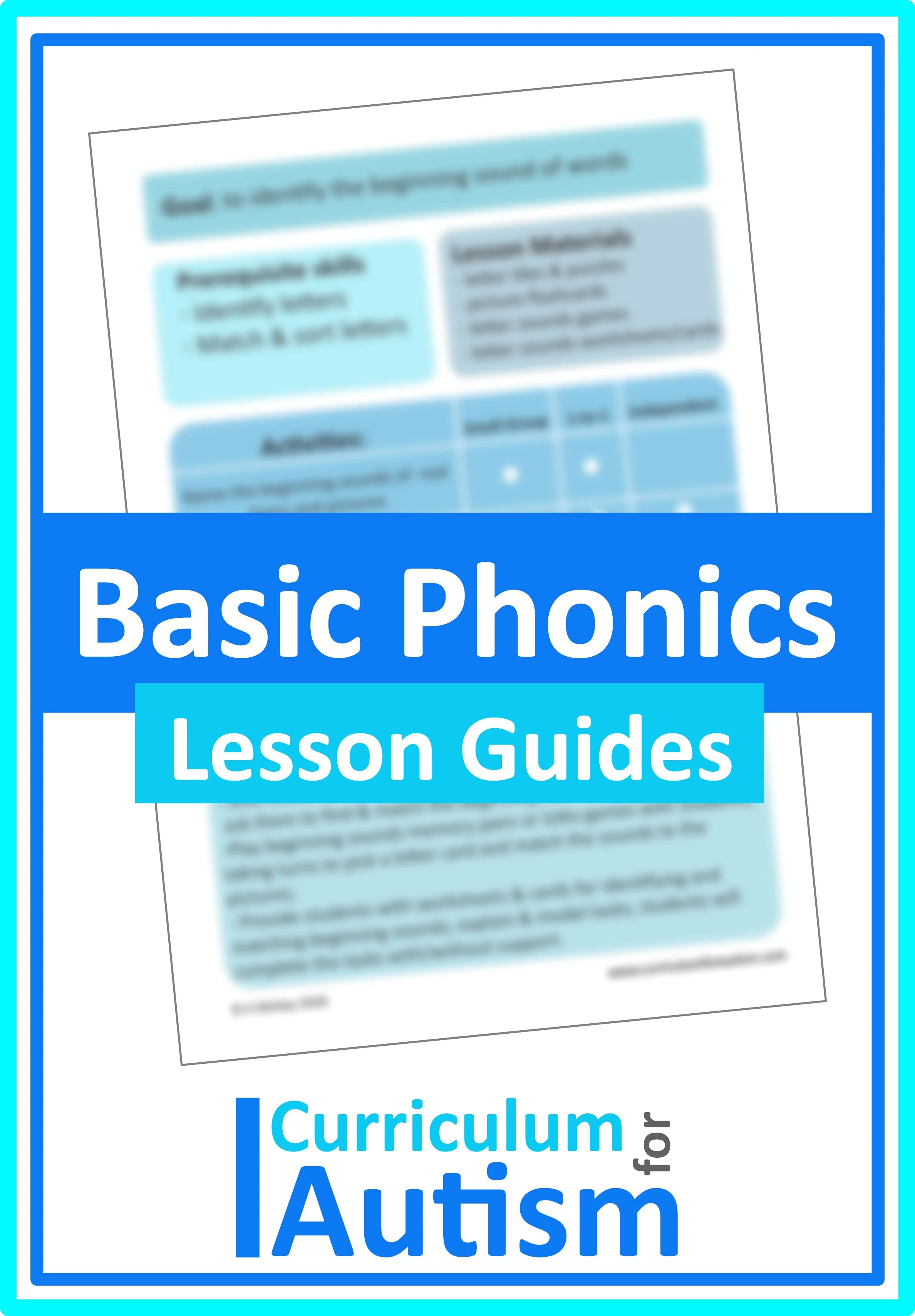 Basic Phonics Lesson Guides - Autism Reading