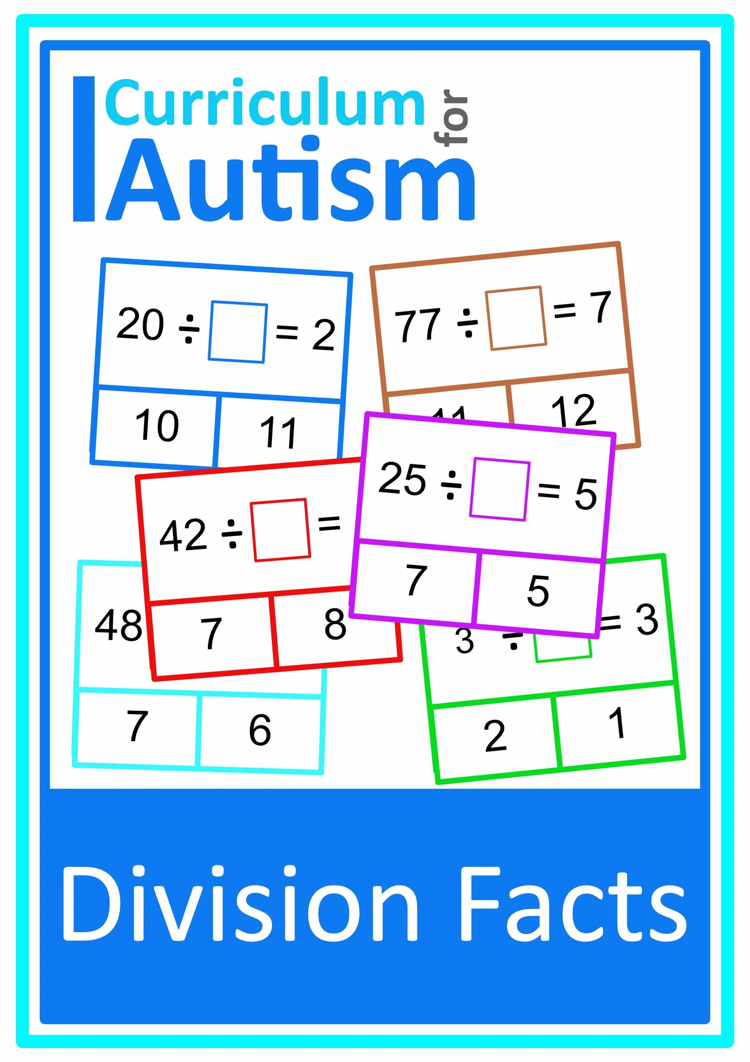 Missing Factors & Divisors Large Print Worksheets Autism Special Ed ...