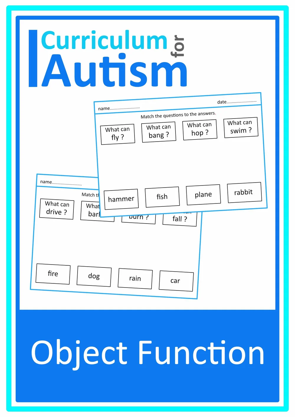 Object Function Picture Classifying Cards Autism Special Education ...