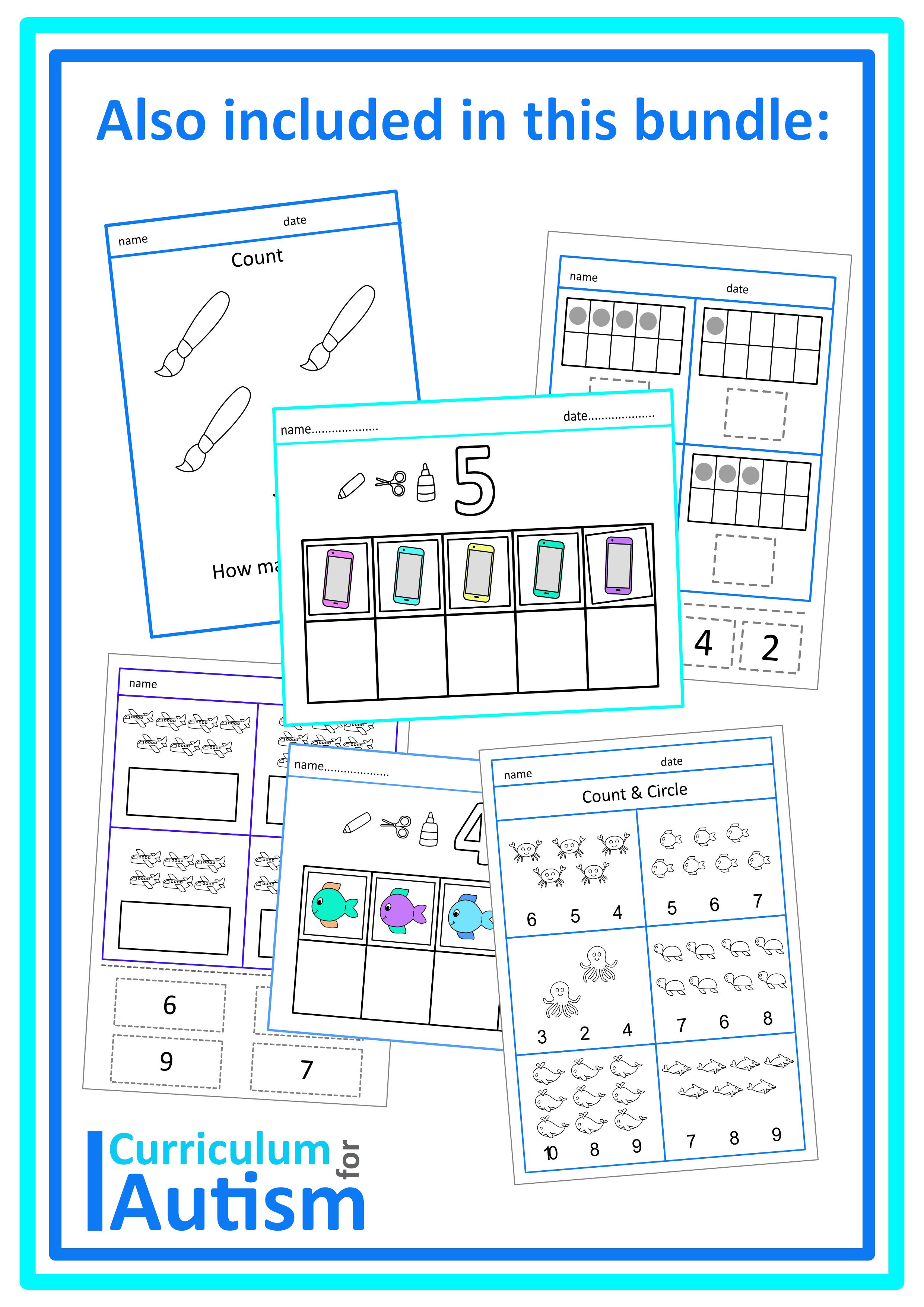 Autism Math Worksheets & Activities for special education classroom and ...