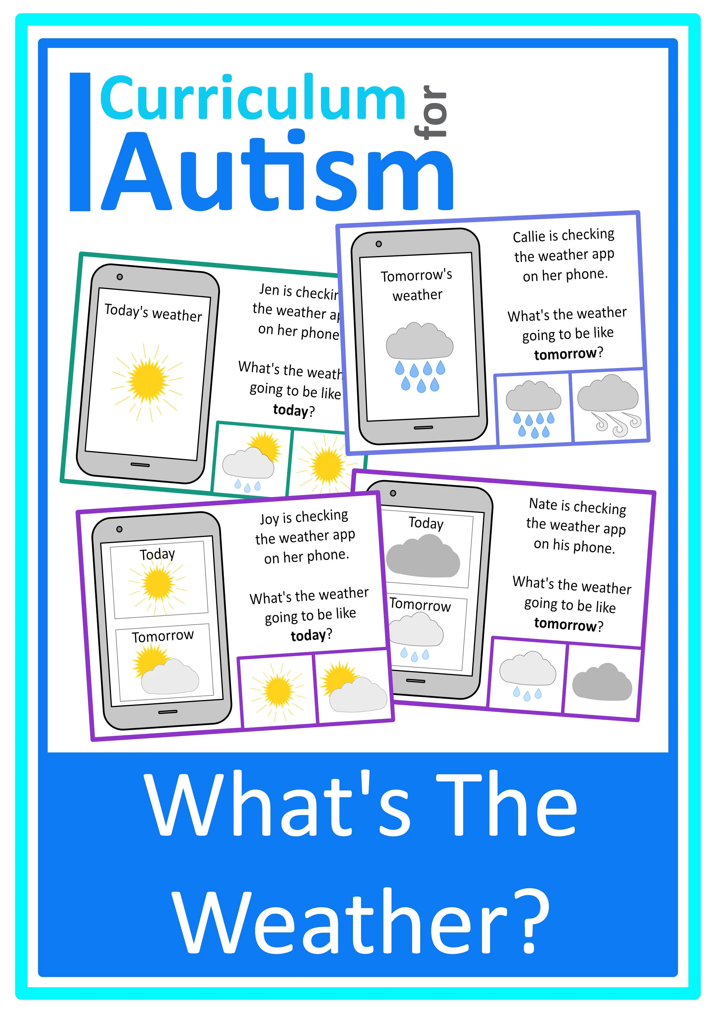 Weather Symbols Match Cards Autism Functional Vocabulary