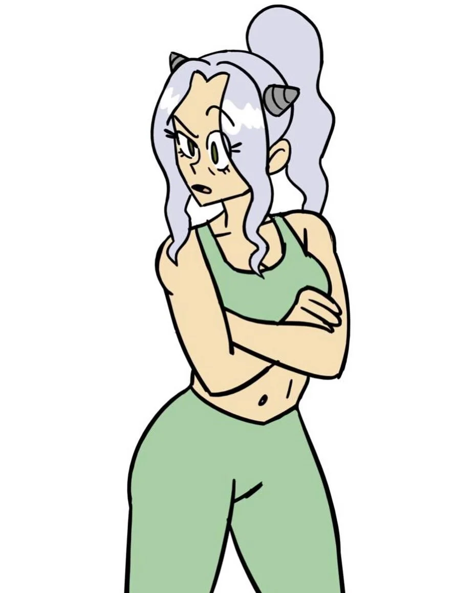 Yeah, Yokai girl&rsquo;s been working out. Thanks for asking 💪
&bull;
&bull;
&bull;
&bull;
&bull;
#girlswholiftweights #storyboardartist #womeninanimation #animationartist #workoutclothesaddict