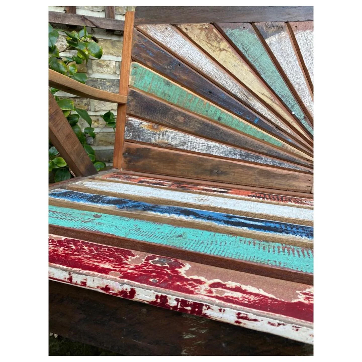 Benches come in all different forms &amp; sizes. 

This stunning pair of rare Rajasthani hand-painted mid-century benches will bring pure joy to any interior or exterior space. 

As spring is literally a hop, skip &amp; jump away - these would look w