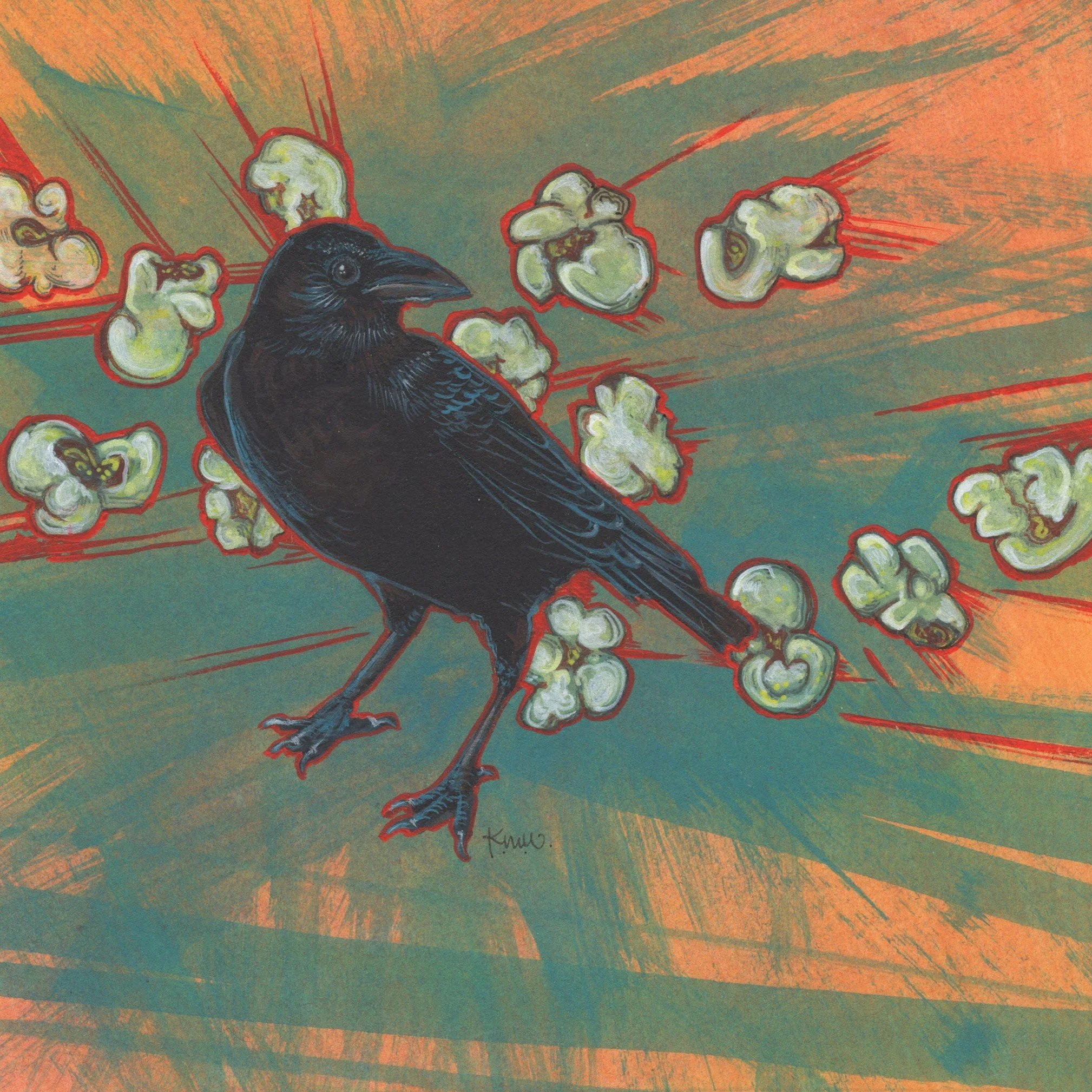 "Crow Dream"; acrylic