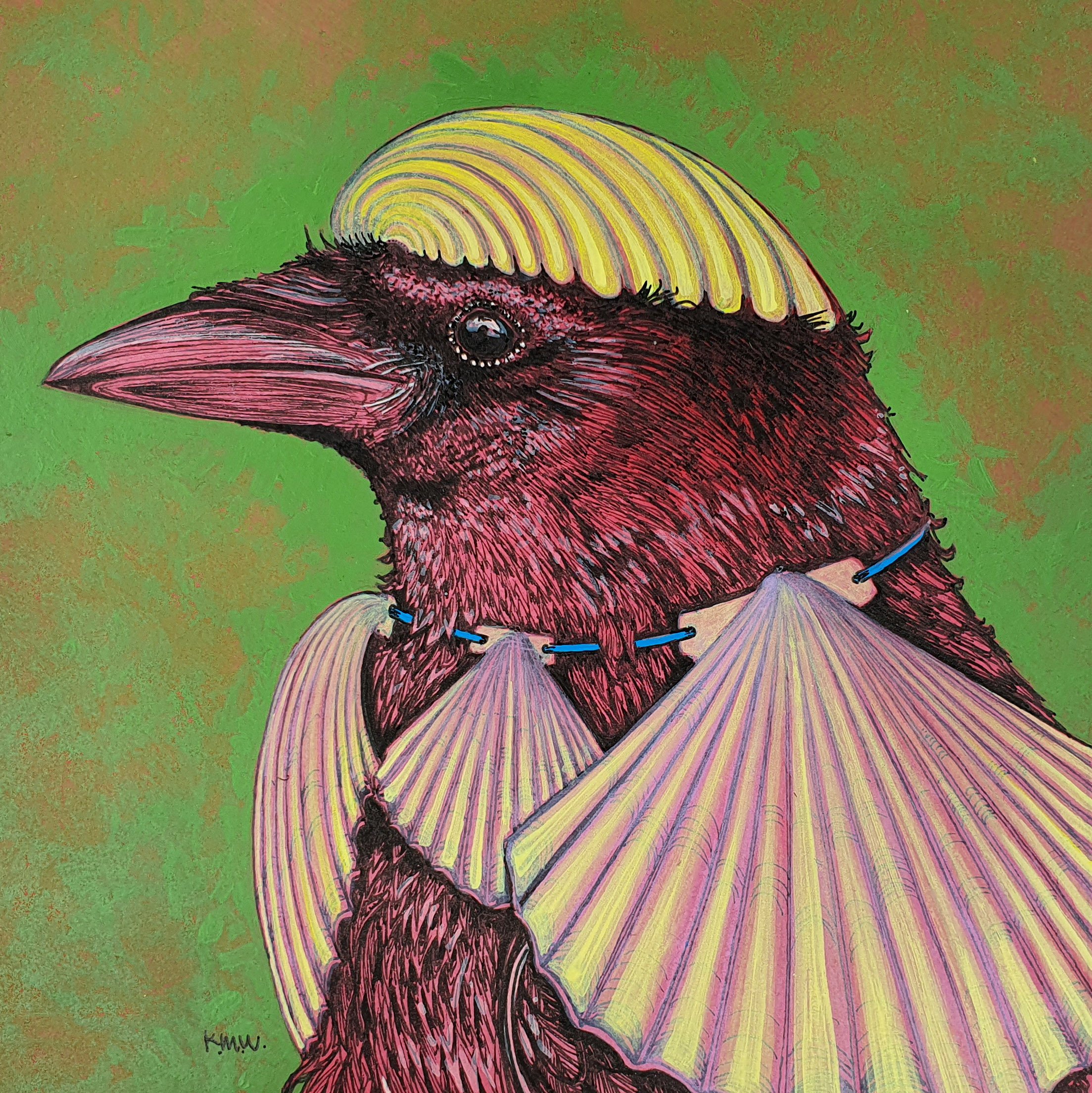 "Armour"; acrylic, ink