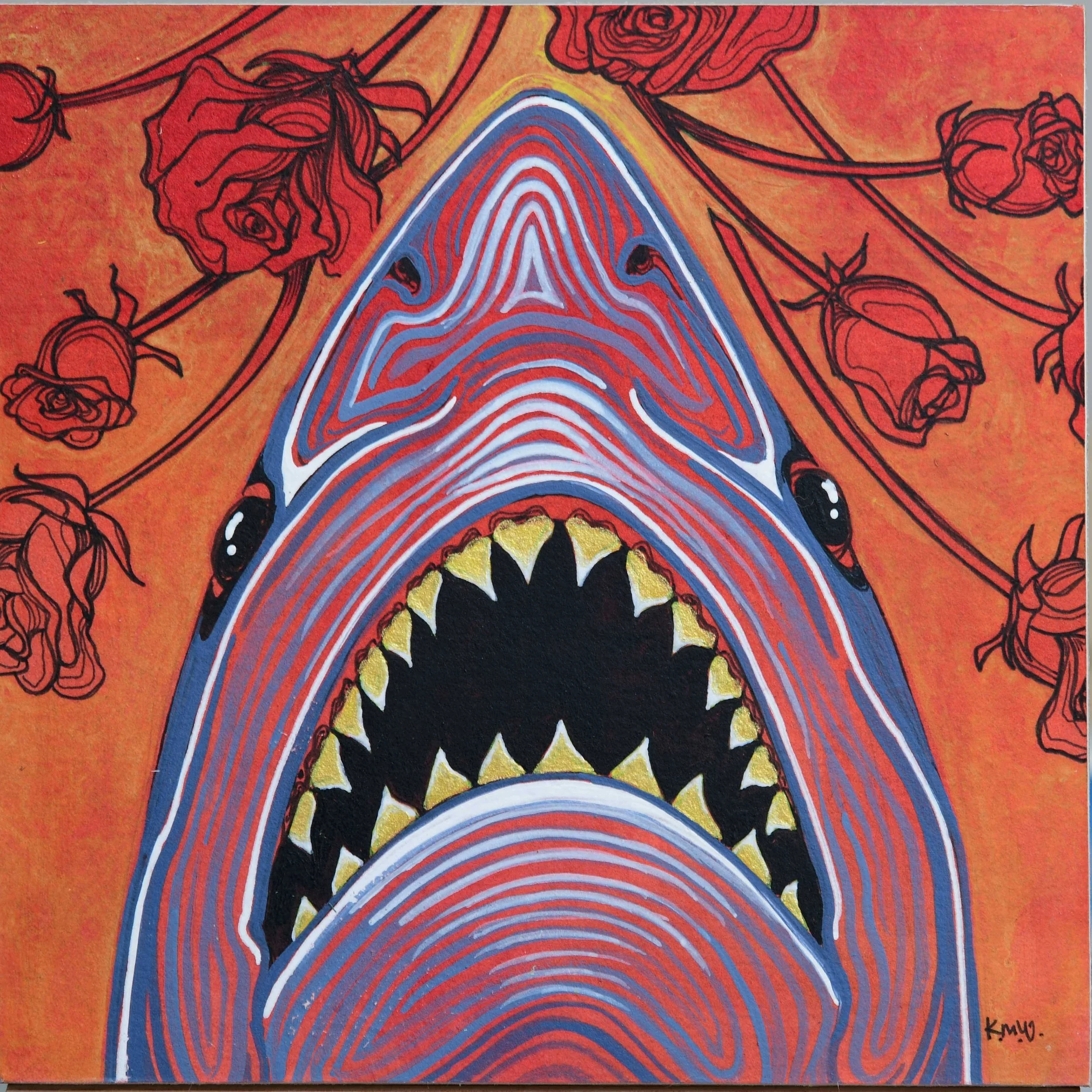 "Teeth"; acrylic, ink; 2025