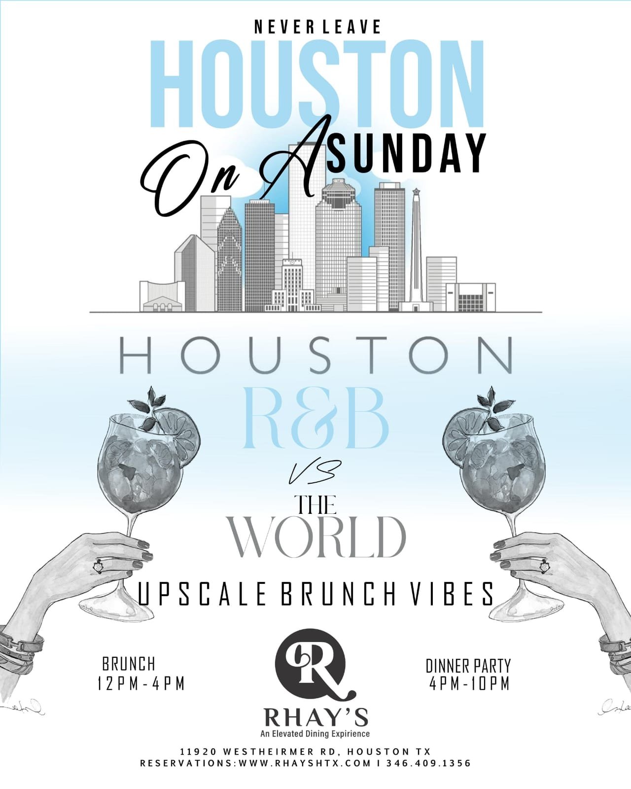 🎶 Never Leave Houston on a Sunday &ndash; It&rsquo;s F&agrave;&agrave;j&iacute;time at RHAY&rsquo;S! 🍾✨

Get ready for a Sunday experience like no other as Houston R&amp;B takes on the world with pure upscale brunch vibes at one of the city&rsquo;s