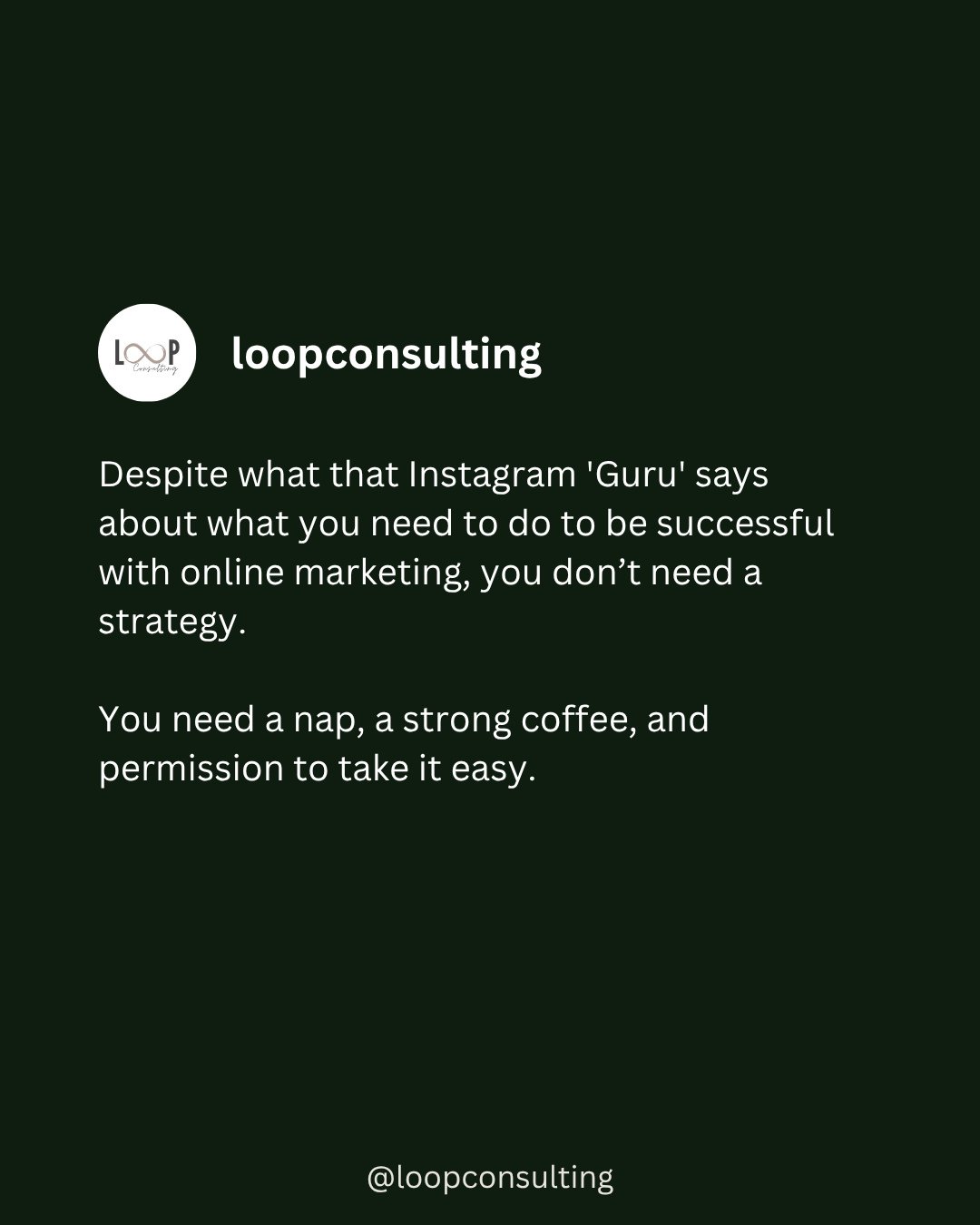 Sometimes you don&rsquo;t need a new plan...⁠
⁠
You just need a little space and maybe someone to remind you that you're allowed to take a break. 💗⁠
⁠
⁠
⁠
⁠
⁠
⁠
#workwithloop #loopconsultingyyc #takeabreak #contentbreak #postedisbetterthanperfect #o