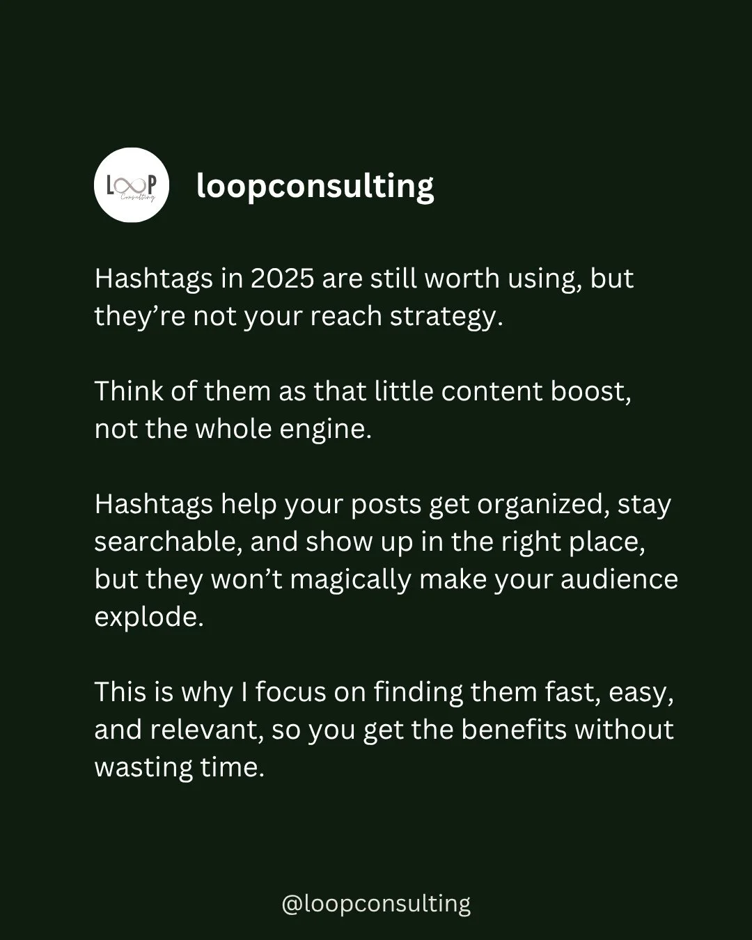 Most people aren't using hashtags correctly, but here's what you need to know.l⁠
⁠
Hashtags are still worth using, but you need to do it right. They aren't a reach strategy like they used to be, but not including hashtags could have you confusing the