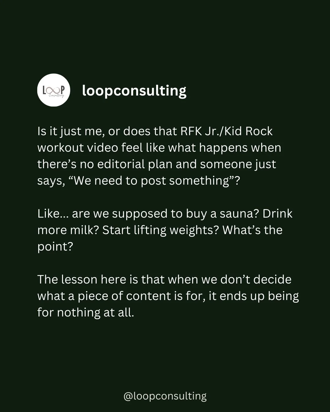 Life lessons from real content failures 🤷🏻&zwj;♀️⁠
⁠
Posting something is different than communicating something. Even if you are throwing together a post at midnight, just make sure you know what it needs to do for you and your business.⁠
⁠
It cou