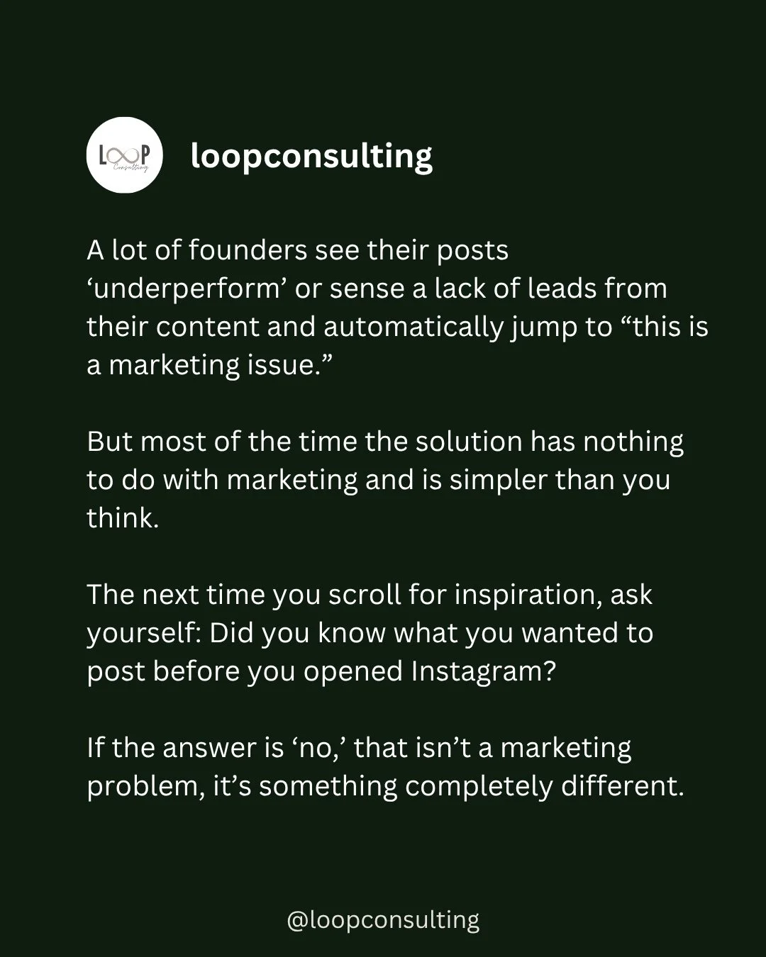One of the most surprising shifts I help founders realize is that content rarely gets easier by trying harder.⁠
⁠
Content becomes a lot less intimidating once the thinking about what to post, which format to use, what each post is doing for your busi