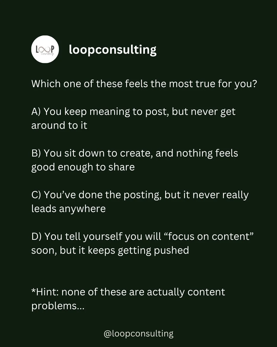 If you feel any of these 'content barriers' and have thought that you need help with marketing or would love to hire a Social Media Manager, you are among 95% of the small business founders I talk to. 💗⁠
⁠
The thing is these are symptoms of the real