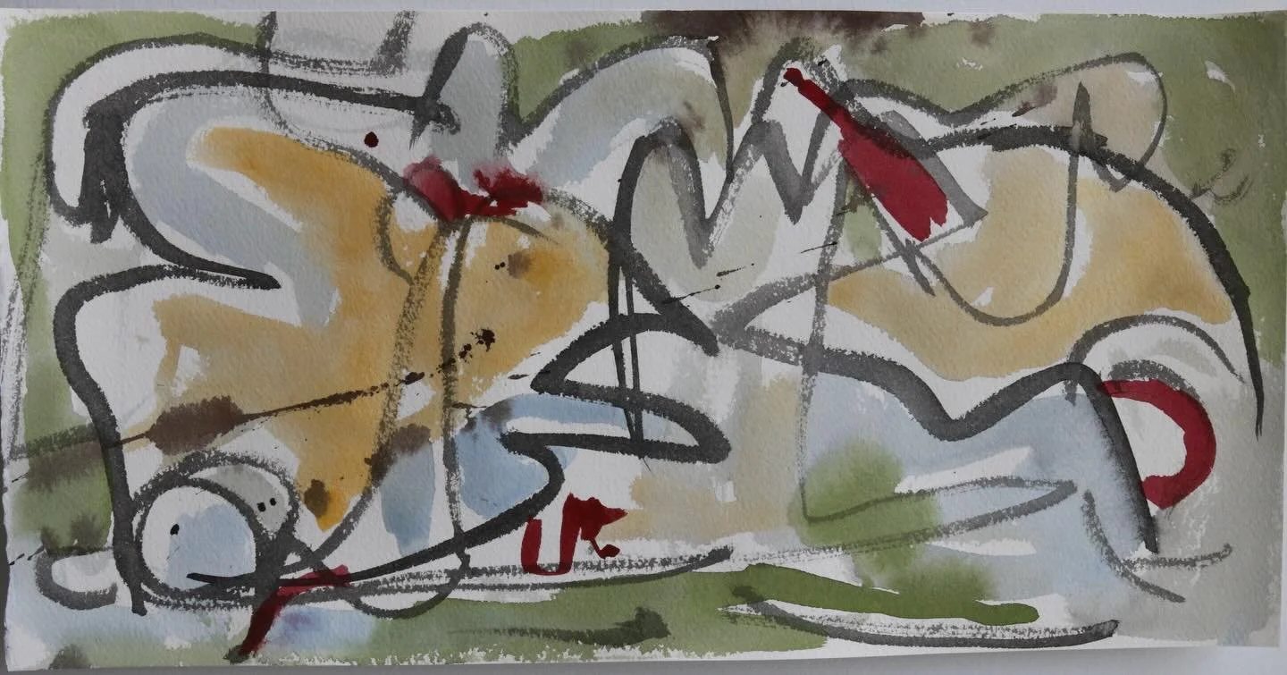 Ink and watercolor on paper. #watercolor #abstract #abstractartwork