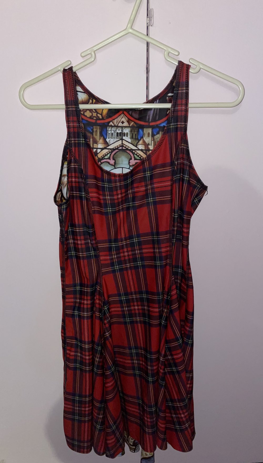 Black Milk Clothing - Tartan Red vs Cathedral Inside Out Dress