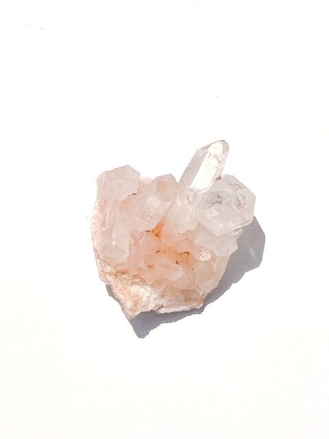 Himalayan Quartz Crystal Samadhi Crystal Pink and Yellow Himalayan Samadhi Quartz Crystal Cluster