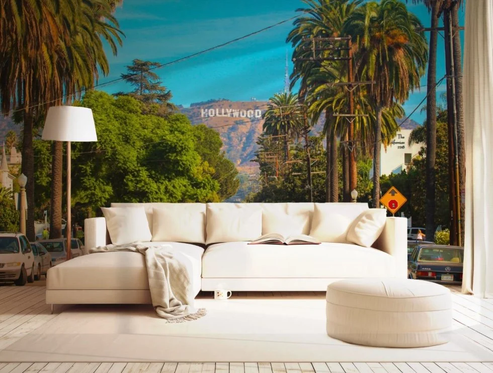 hollywood sign mural