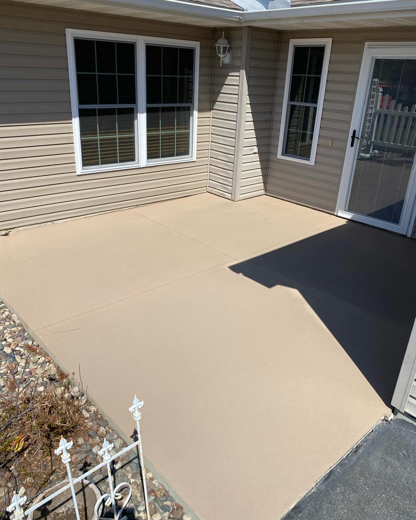 Got an ugly patio? Or maybe a driveway that has multiple sections that don&rsquo;t match? We can address that with a cementitious product that comes in a variety of colors including natural concrete gray. 

@decocrete_supply