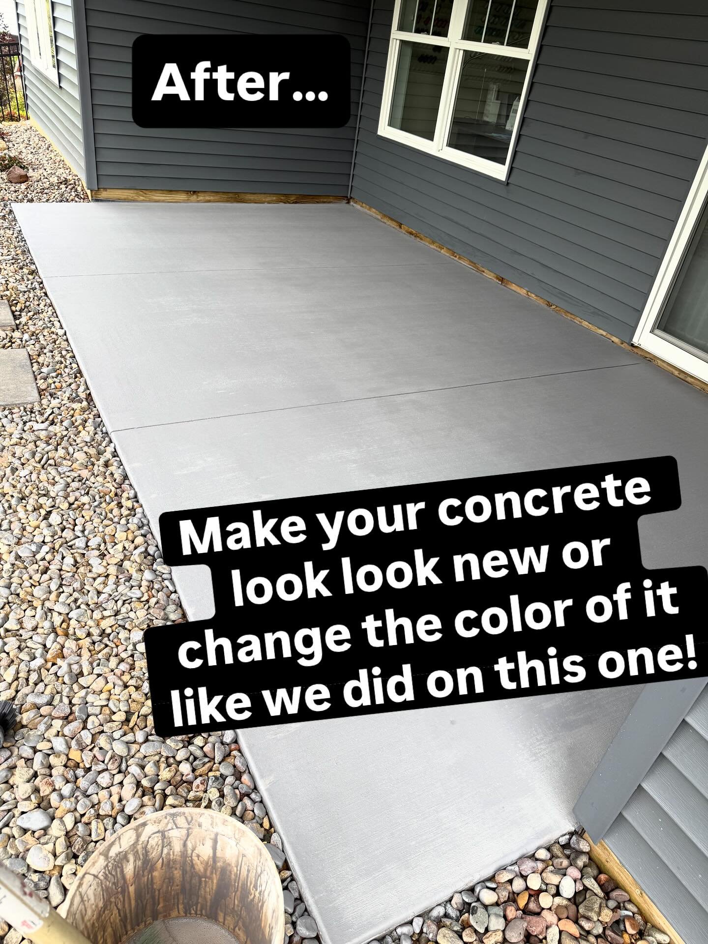 Using @decocrete_supply Revival we can change the look of your patio to one of many colors. We used light gray on this particular one. 

Available colors can be found here https://www.deco-cretesupply.com/sites/default/files/2022-07/Revival%20Color%2