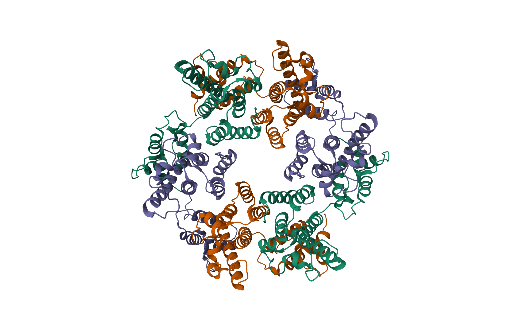 Structure of the mature RSV CA lattice: hexamer derived from tubes (C2-symmetric) · PDB: 7NO2 · 2021