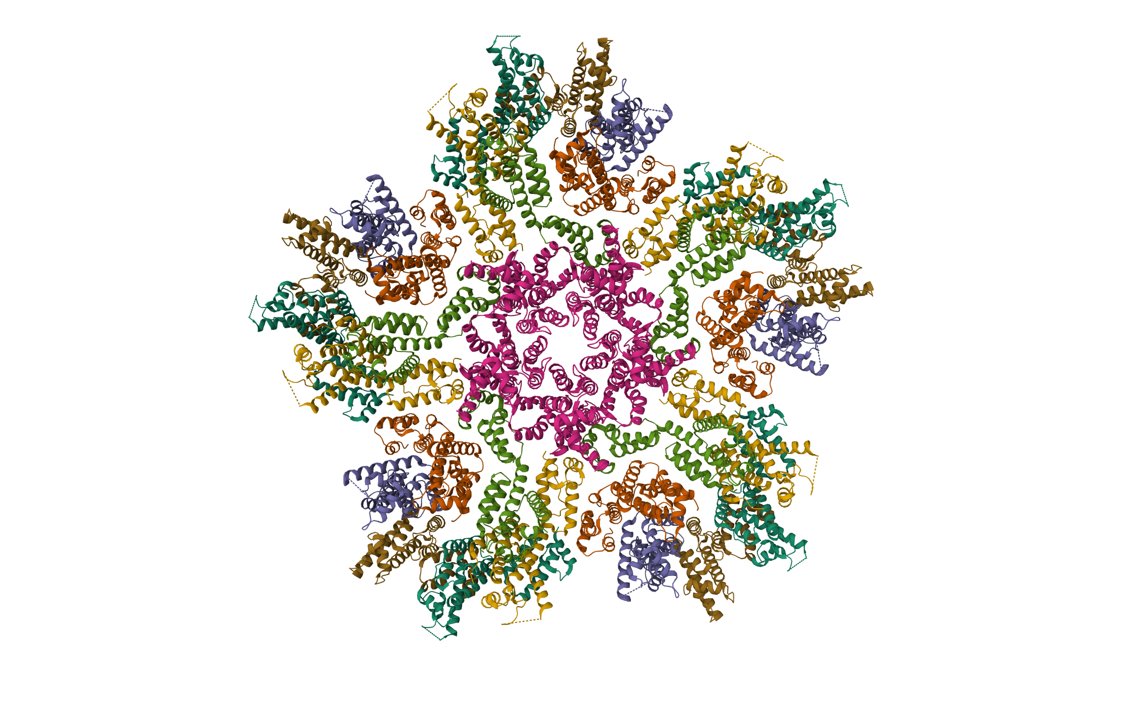 HIV-1 capsid lattice bound to dNTPs · PDB: 8G6N · 2023