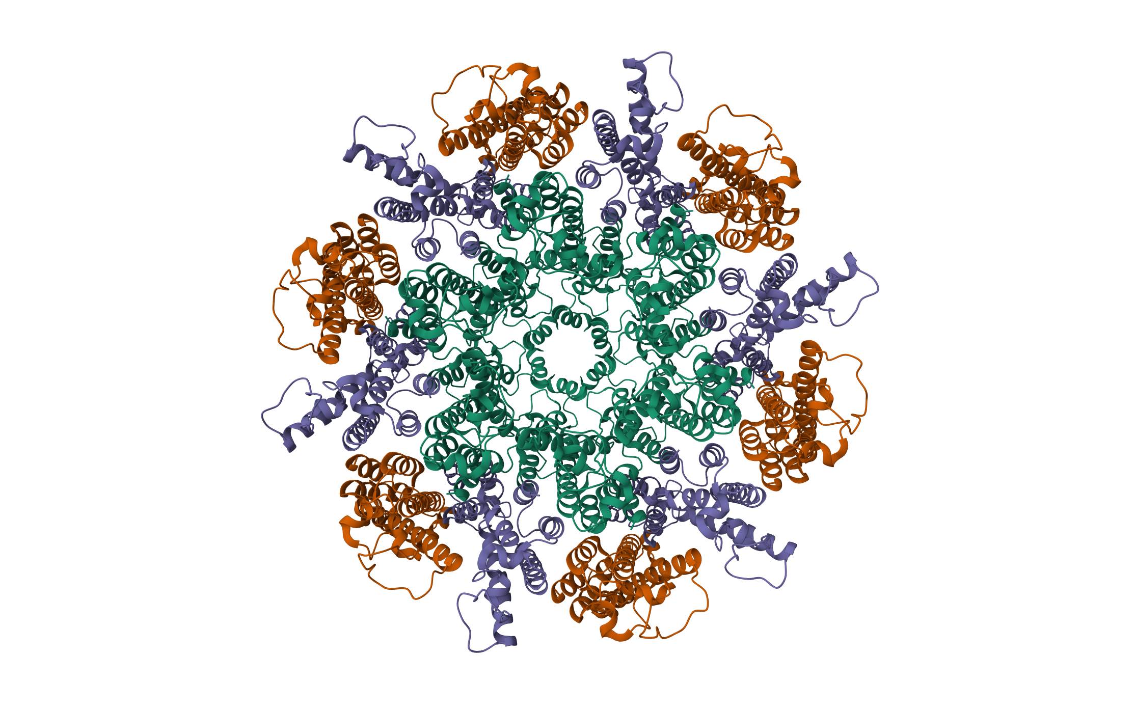 A model of the EIAV CA-SP hexamer (C2) from Gag-deltaMA spheres assembled at pH6 · PDB: 6T64 · 2020