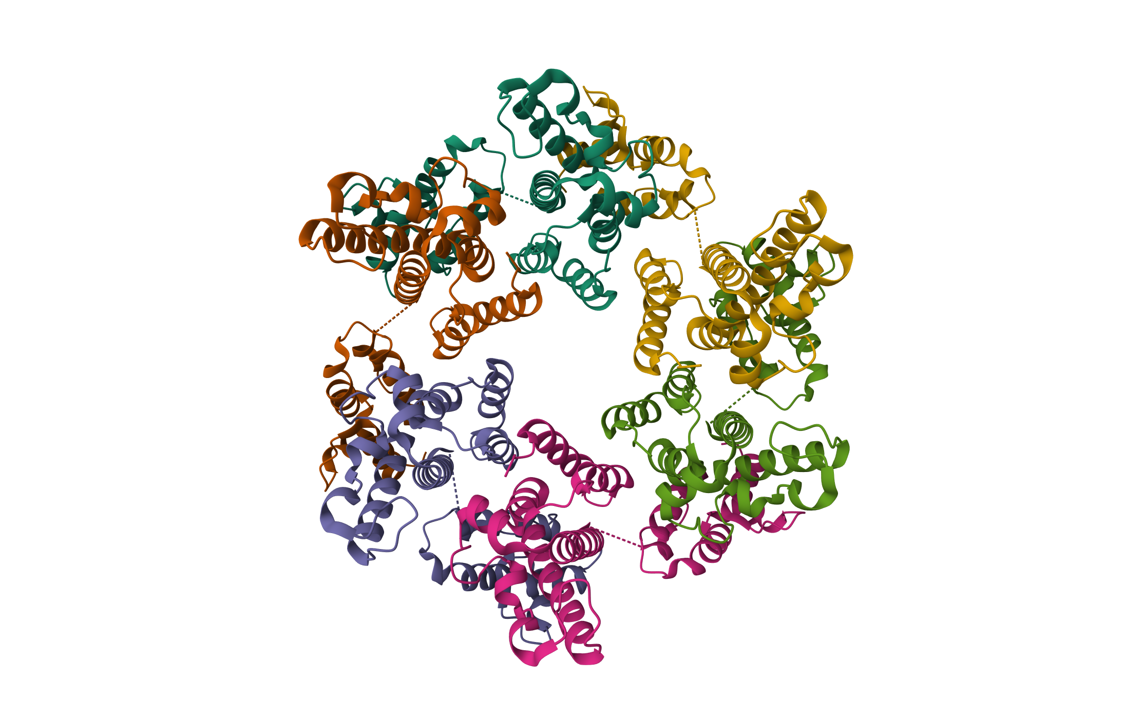 Mature RSV CA lattice: hexamer with 3 adjacent pentamers (C3 symmetric) · PDB: 7NO4 · 2021