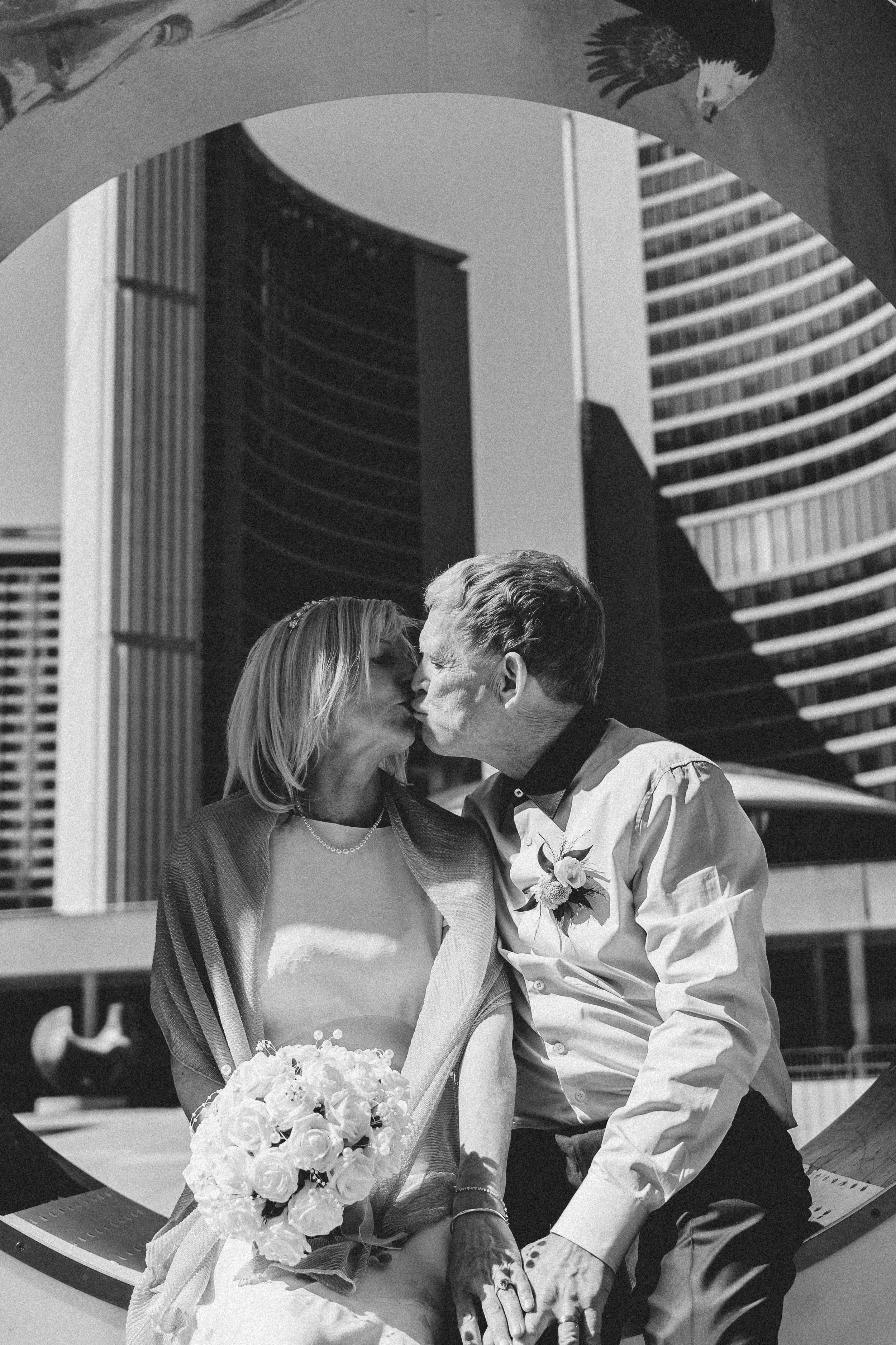 Candid wedding photography during city hall elopement in Toronto