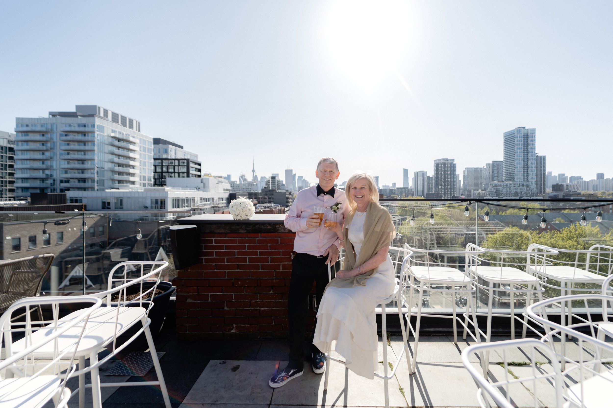 Elegant wedding portrait of couple at Hilton Hotel Toronto