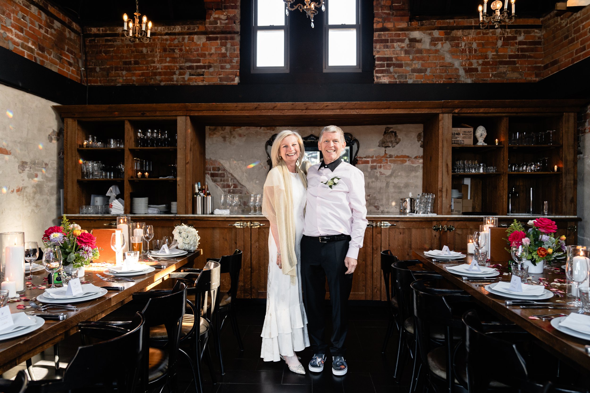 Urban wedding photo of older couple at Hilton Downtown Toronto