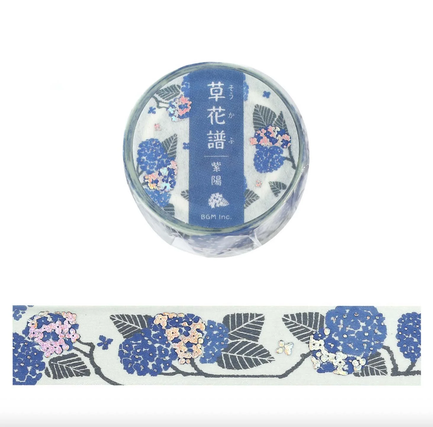 NEW BGM Washi Tape - 20 mm - Flower and Grass Album - Hydrangea Flowers